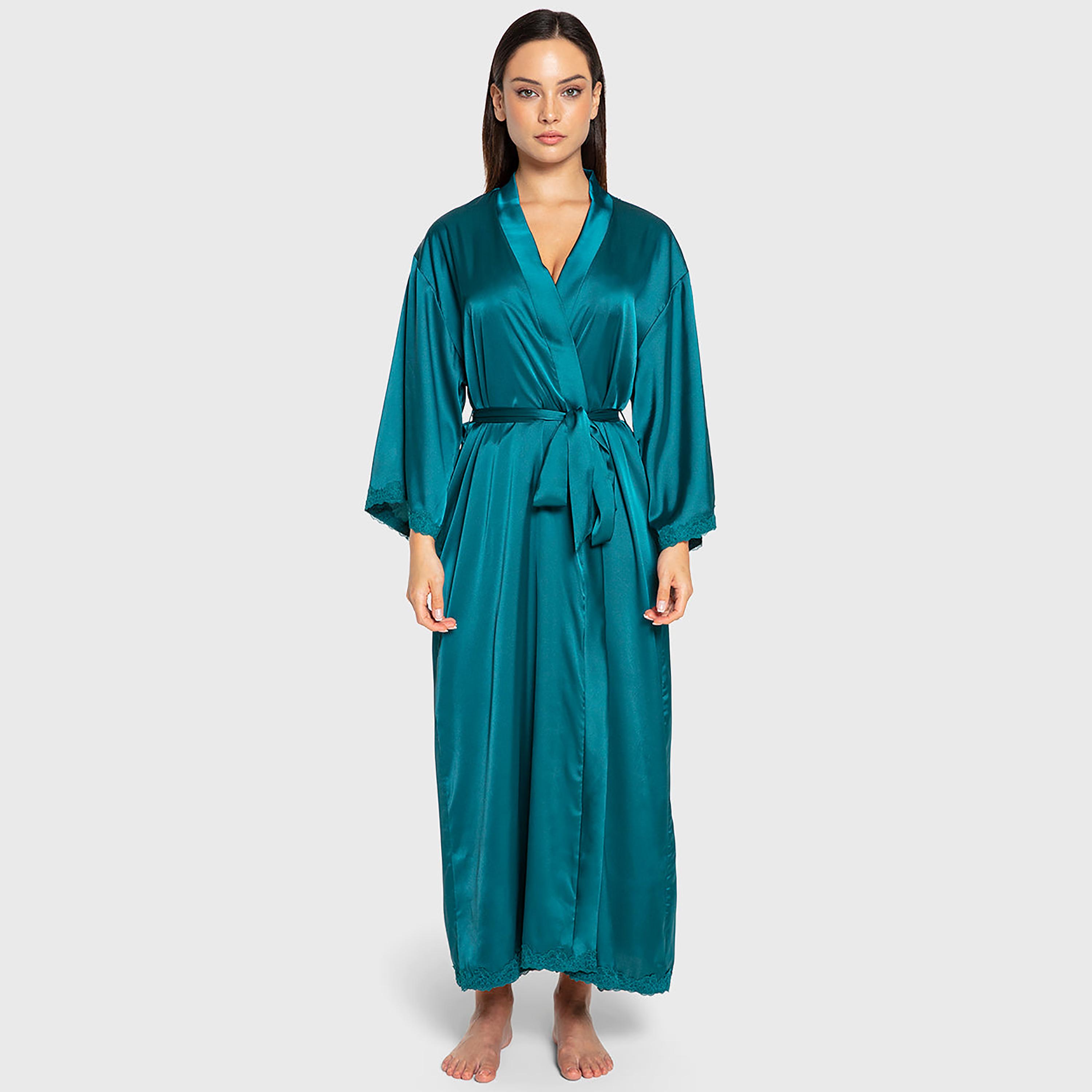 روب نسائي بأكمام واسعة وفتحة رقبة سبعة وحواف دانتيل من إيسلا آند إيفي-women-clothing-nightwear-robes-image-1