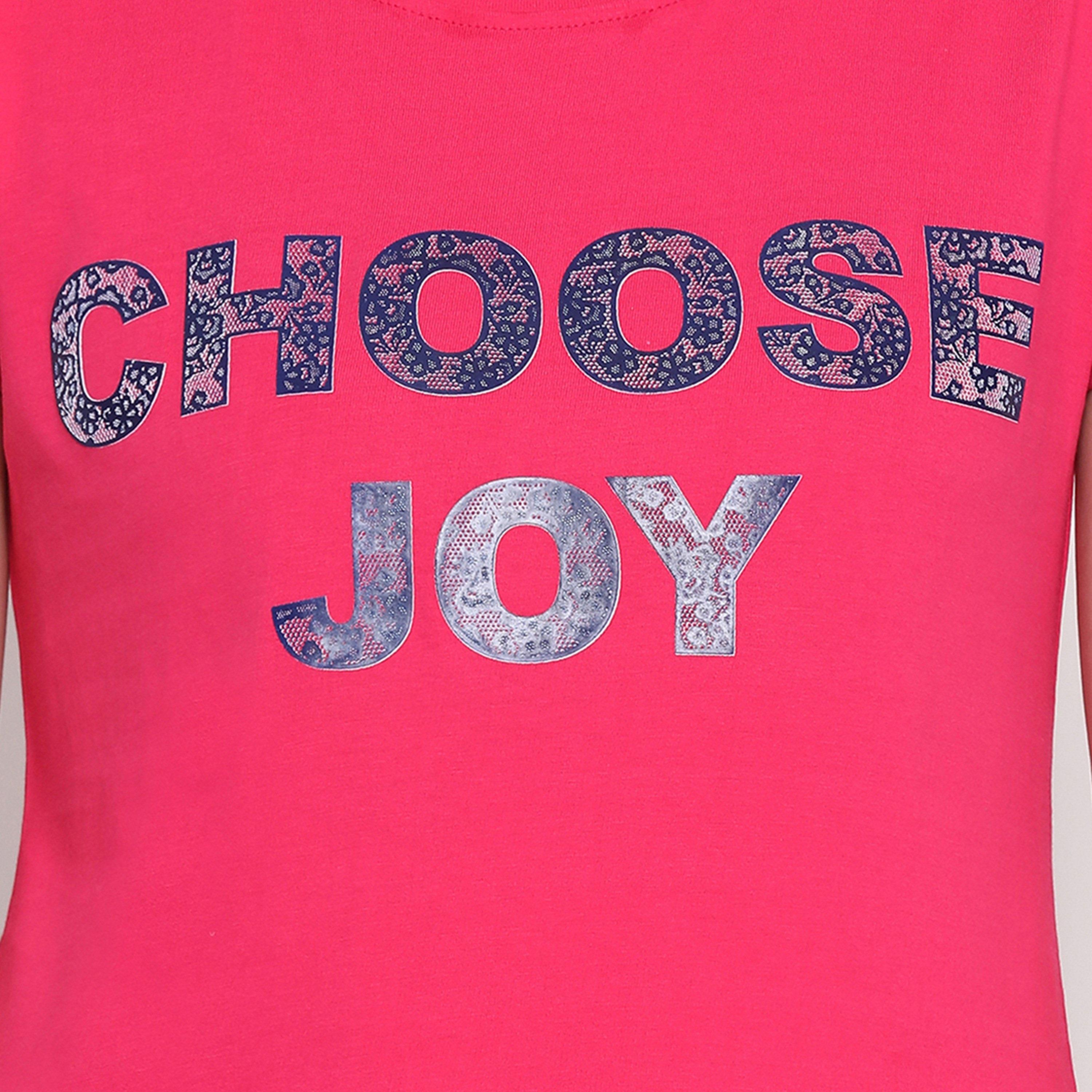 Clovia Quirky Text Women's Top in Dark Pink - Pure Cotton-women-clothing-nightwear-pyjamas-tops-image-3