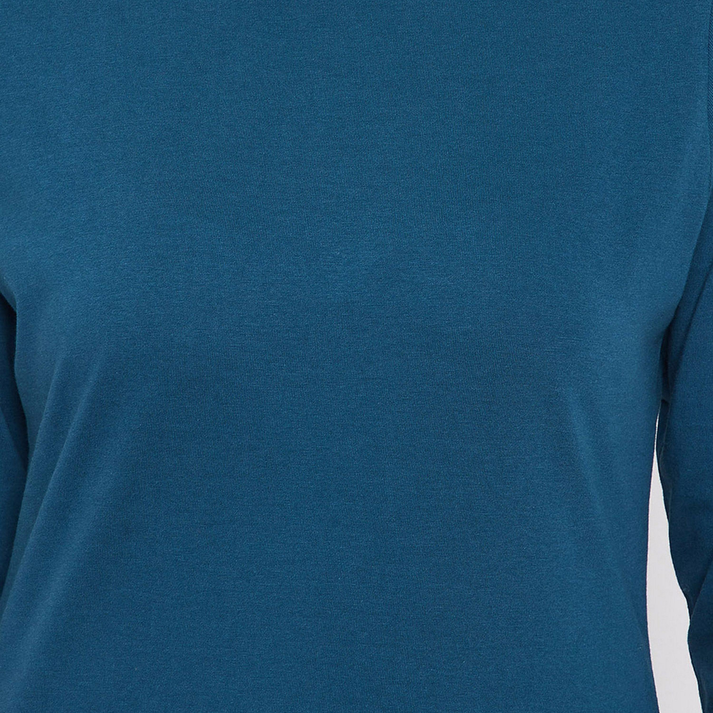 Clovia Chic Women's Basic Sleep Top in Dark Blue - Cotton-women-clothing-nightwear-pyjamas-tops-image-5
