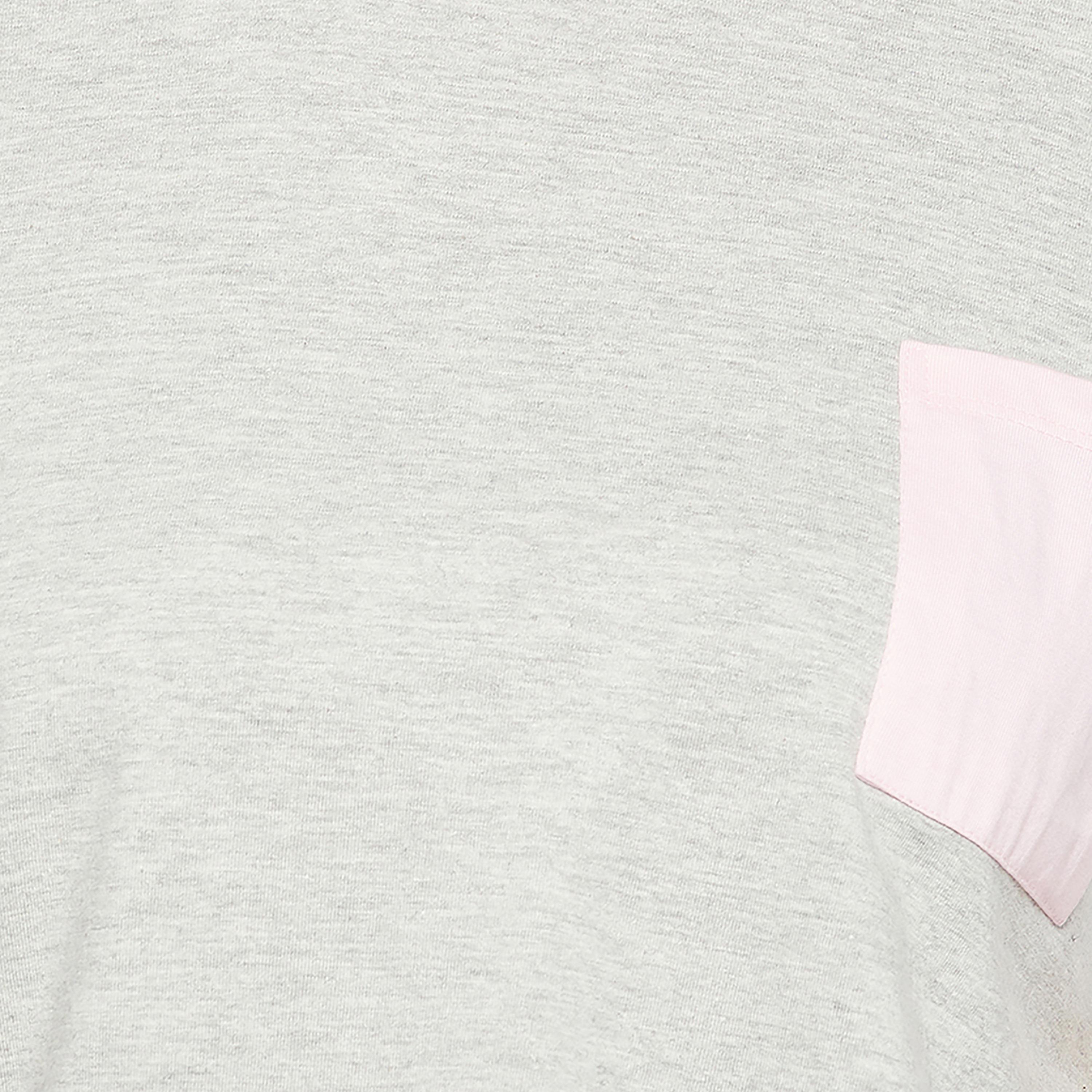 Clovia Colour Blocked Cropped Women's T-Shirt in Light Grey - 100% Cotton-women-clothing-nightwear-pyjamas-tops-image-6