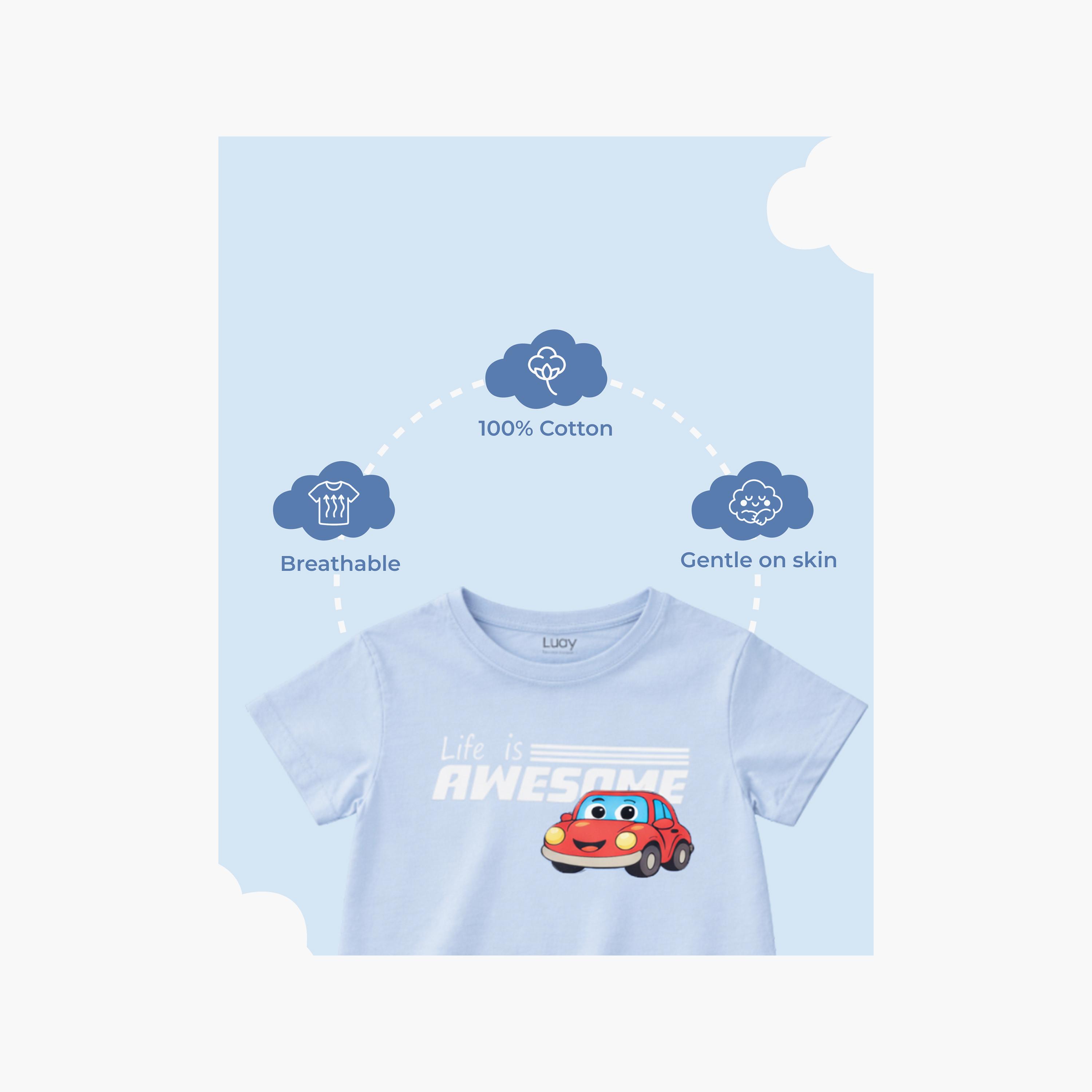 Luay Short Sleeves Cartoon Car Graphic T-Shirt & Shorts Set-boys-clothing-setsandcoords-image-4