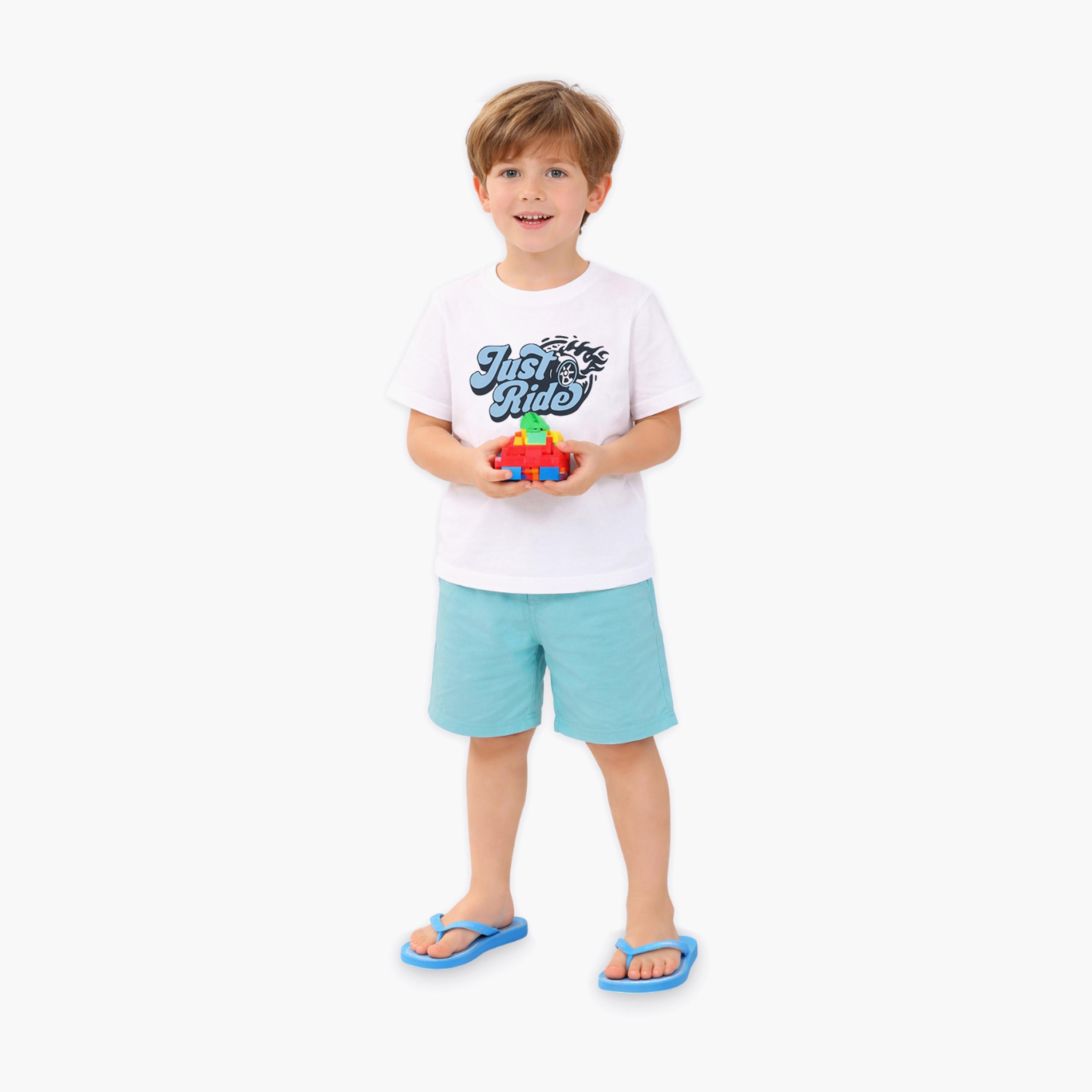 Luay Short Sleeves Just Ride Graphic T-Shirt & Shorts Set-boys-clothing-setsandcoords-image-1