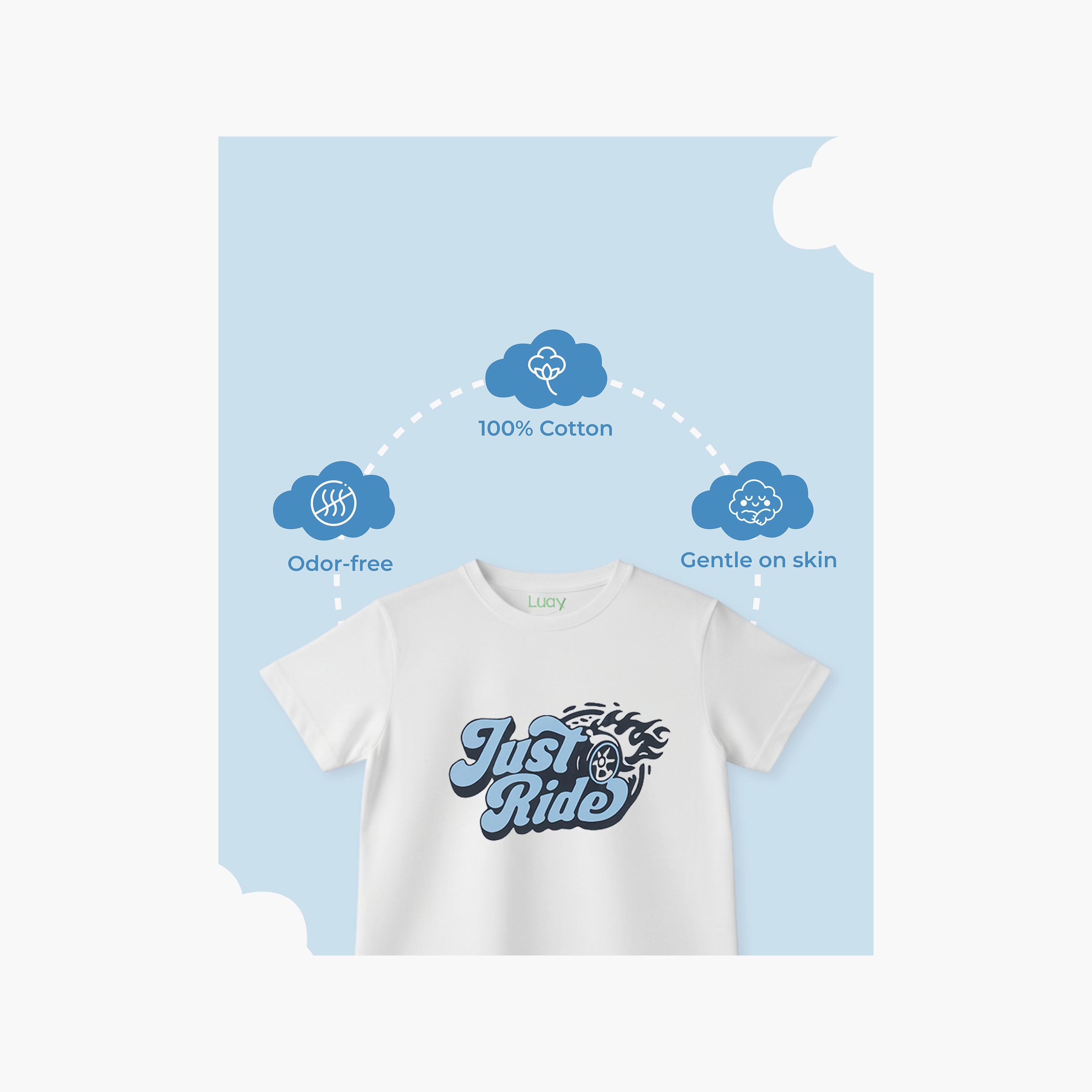 Luay Short Sleeves Just Ride Graphic T-Shirt & Shorts Set-boys-clothing-setsandcoords-image-4