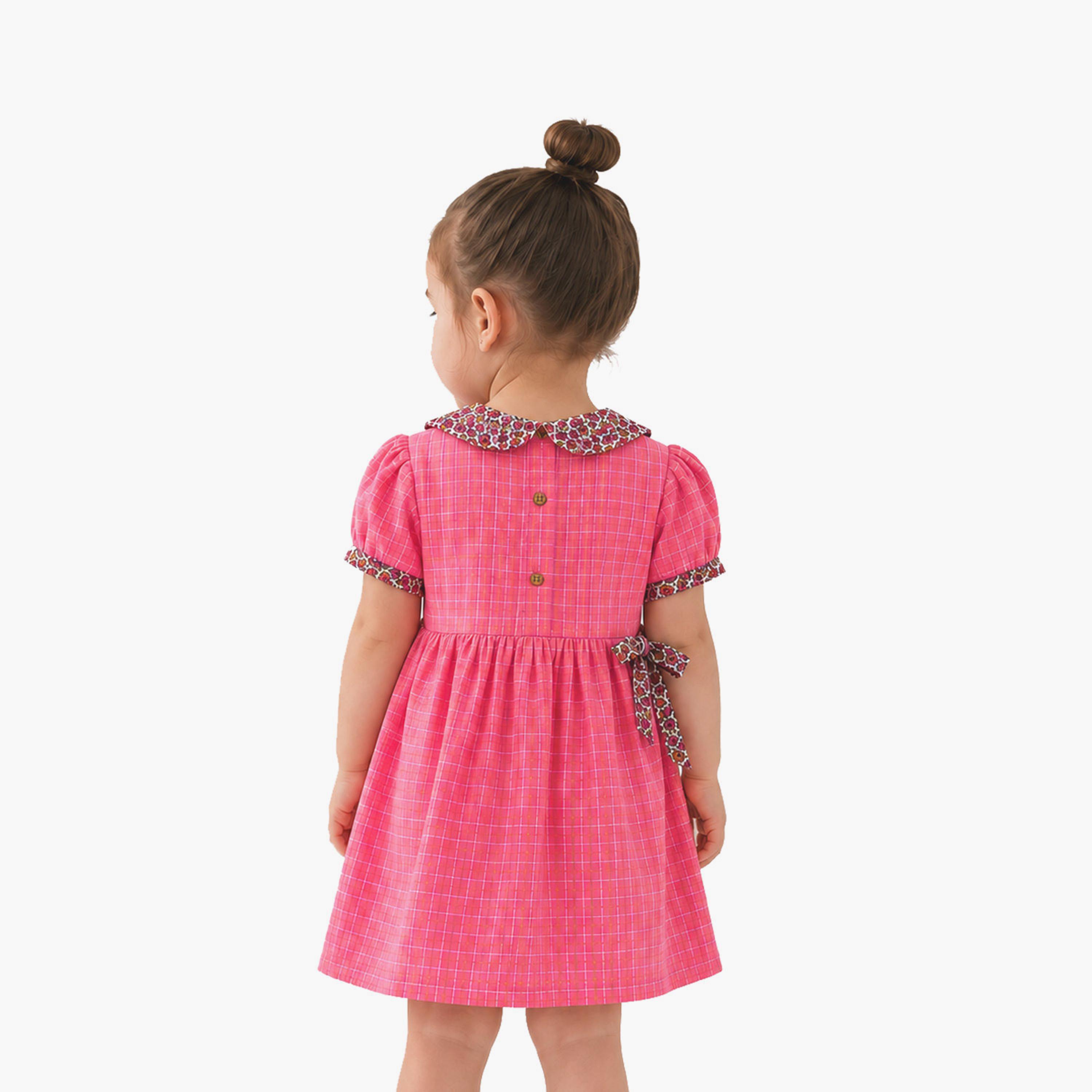 فستان بناتي بياقة بيتر بان وتطريز زهور وأكمام منتفخة من لواي-girls-clothing-dressesandjumpsuits-image-2