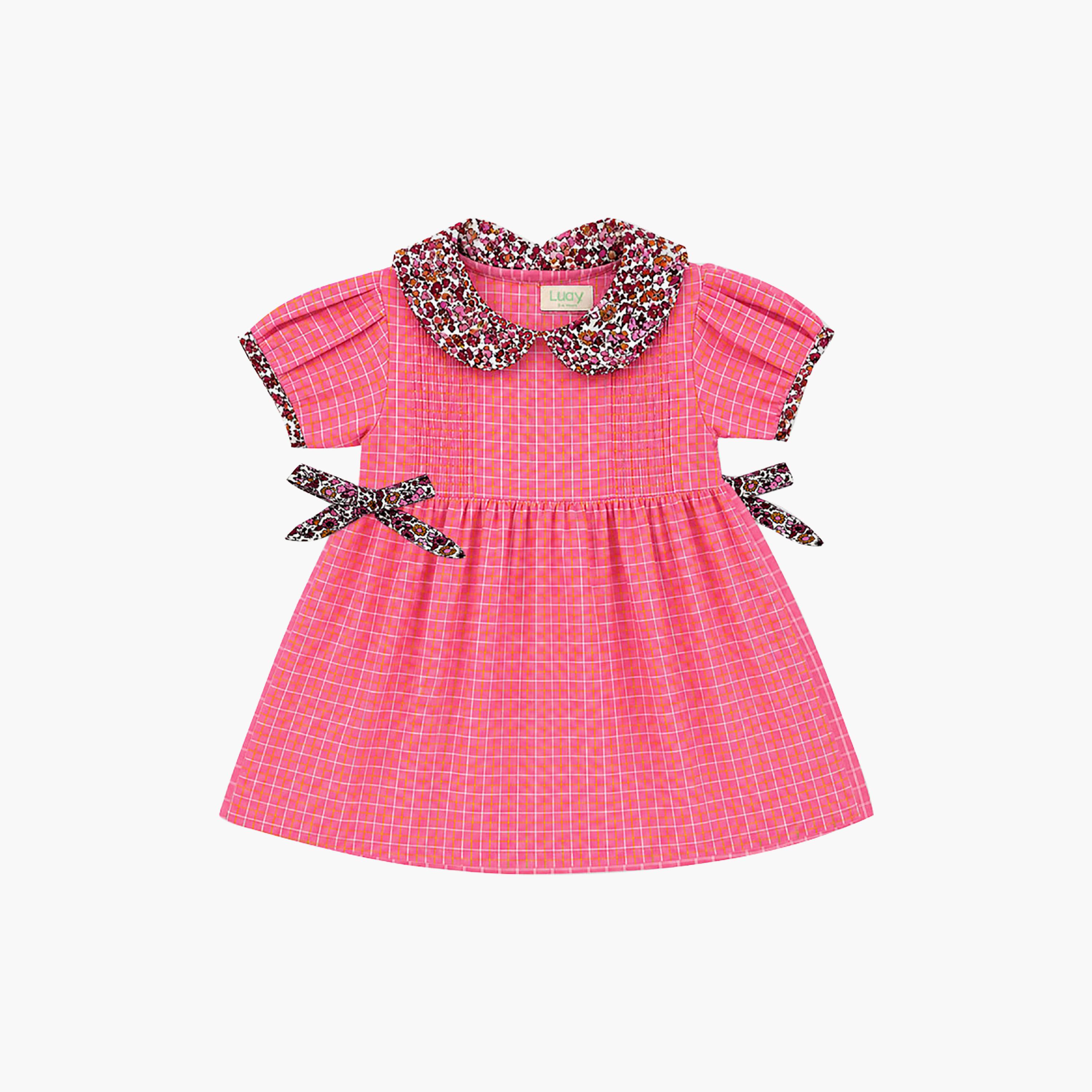 فستان بناتي بياقة بيتر بان وتطريز زهور وأكمام منتفخة من لواي-girls-clothing-dressesandjumpsuits-image-3