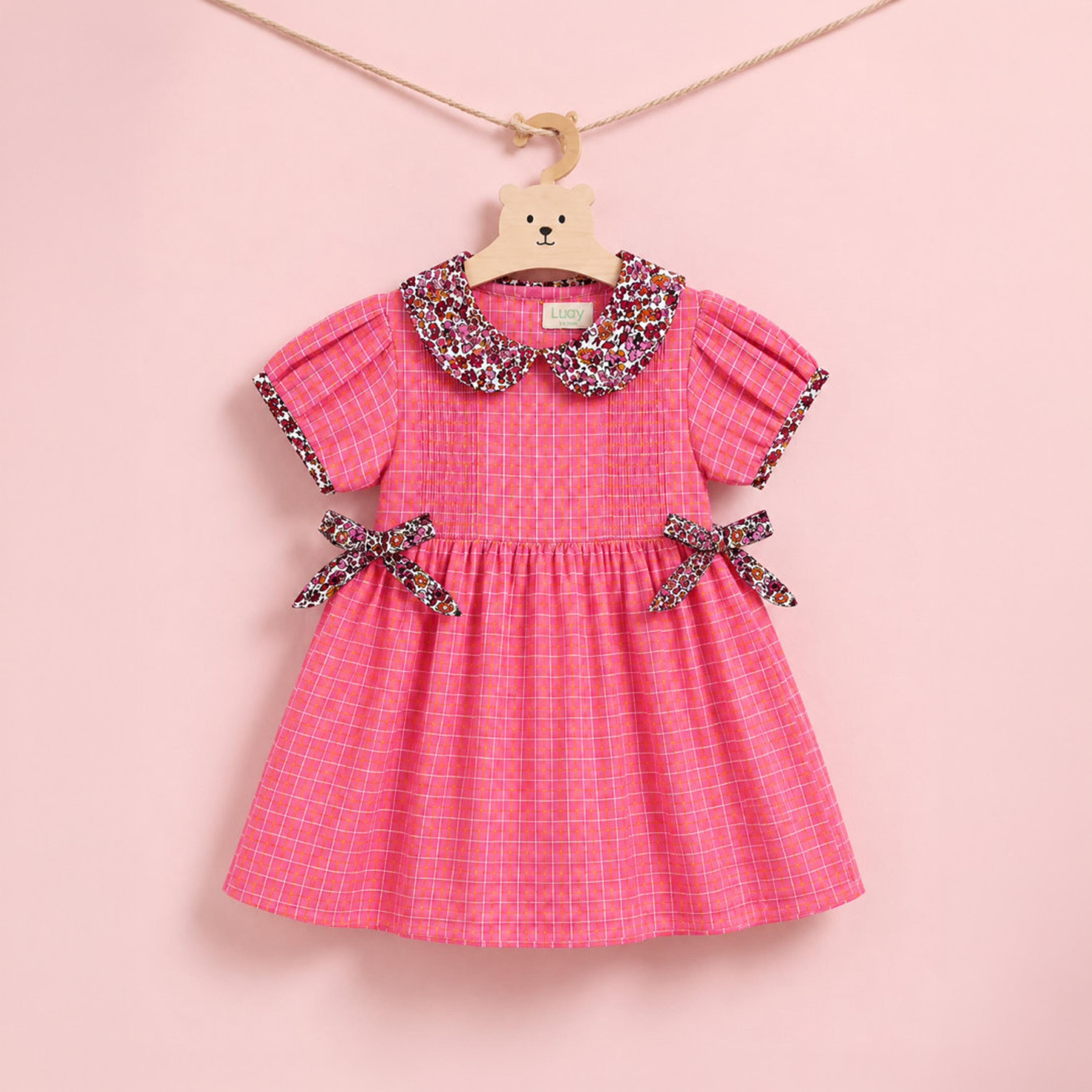 فستان بناتي بياقة بيتر بان وتطريز زهور وأكمام منتفخة من لواي-girls-clothing-dressesandjumpsuits-image-4