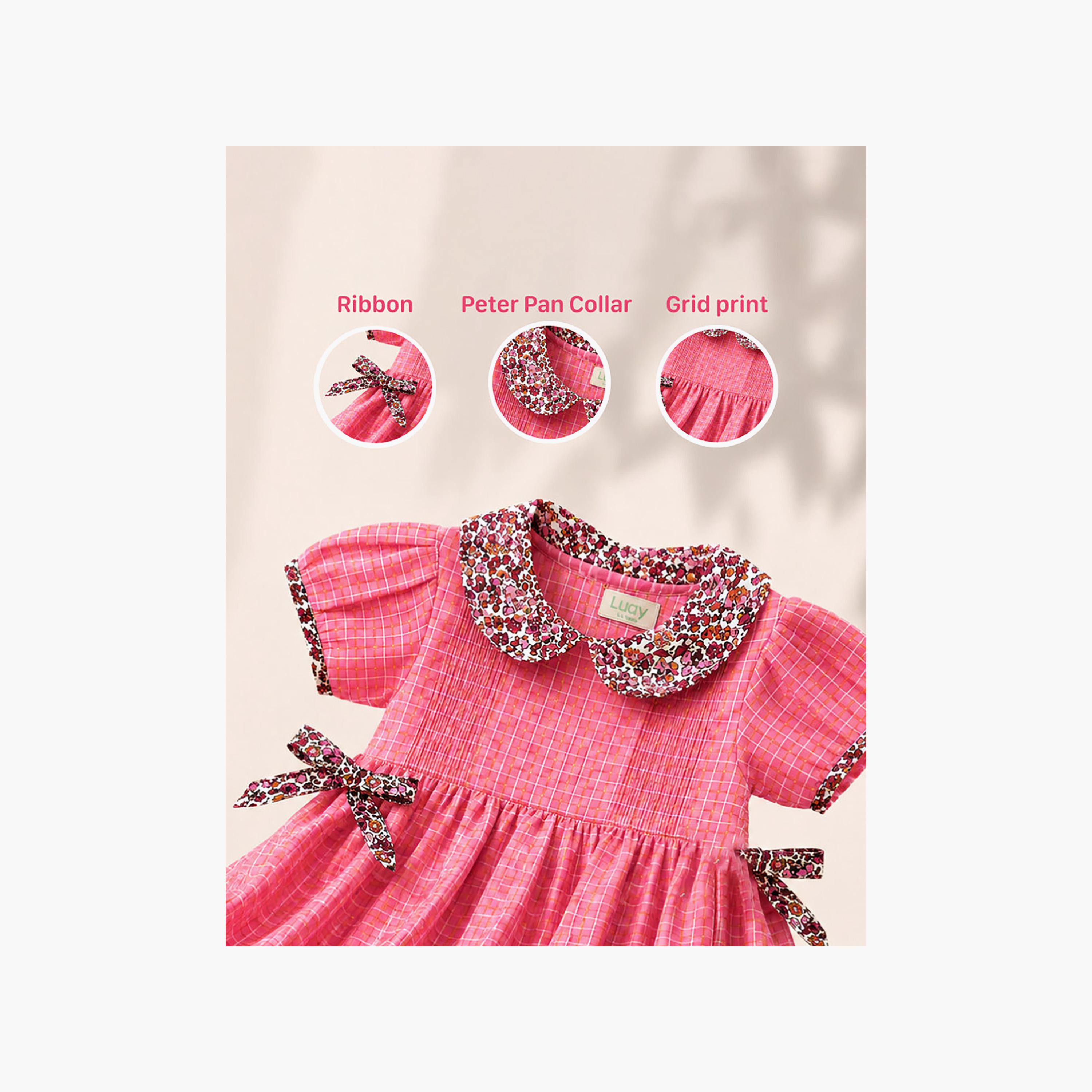 فستان بناتي بياقة بيتر بان وتطريز زهور وأكمام منتفخة من لواي-girls-clothing-dressesandjumpsuits-image-8