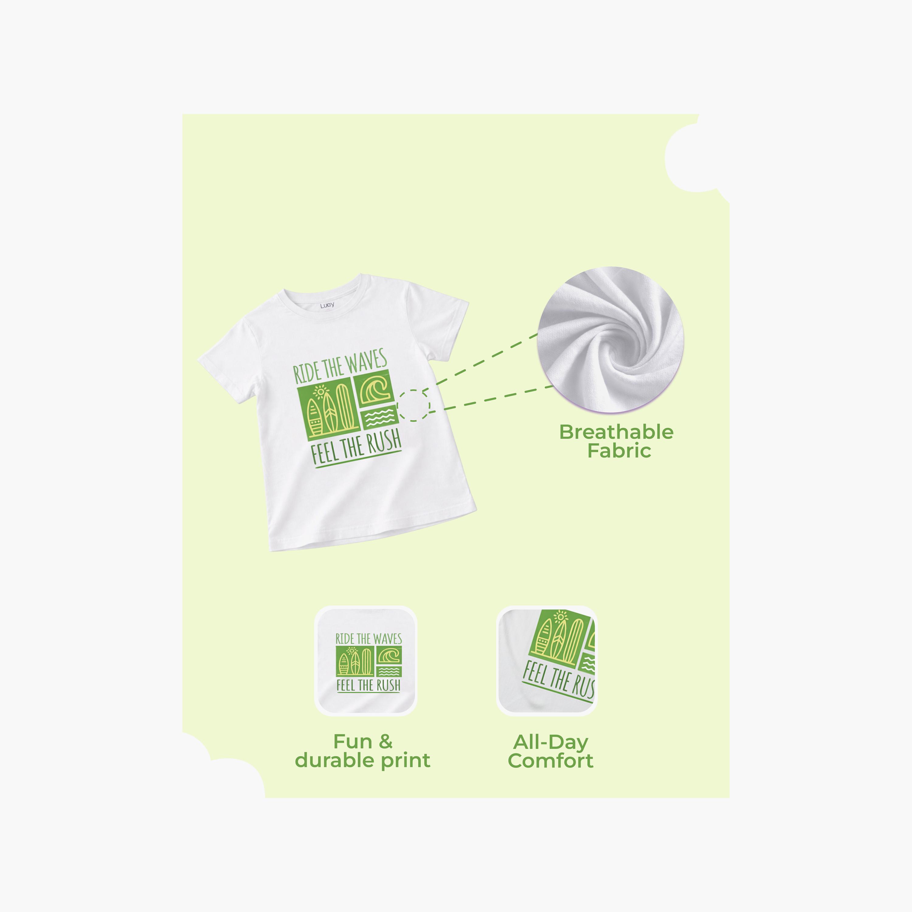 Luay Short Sleeves Ride The Waves Graphic T-Shirt & Shorts Set-boys-clothing-setsandcoords-image-5