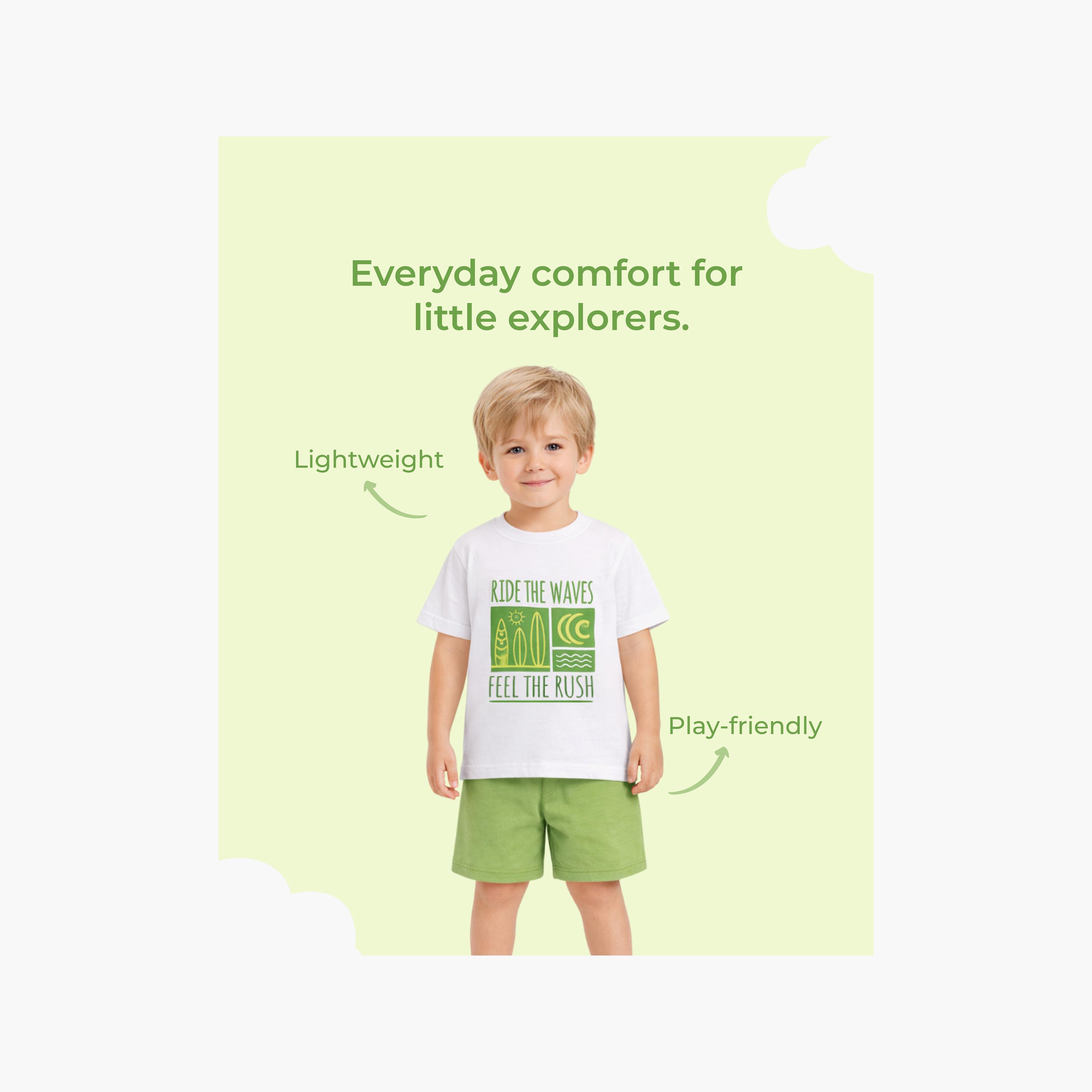 Luay Short Sleeves Ride The Waves Graphic T-Shirt & Shorts Set-boys-clothing-setsandcoords-image-7