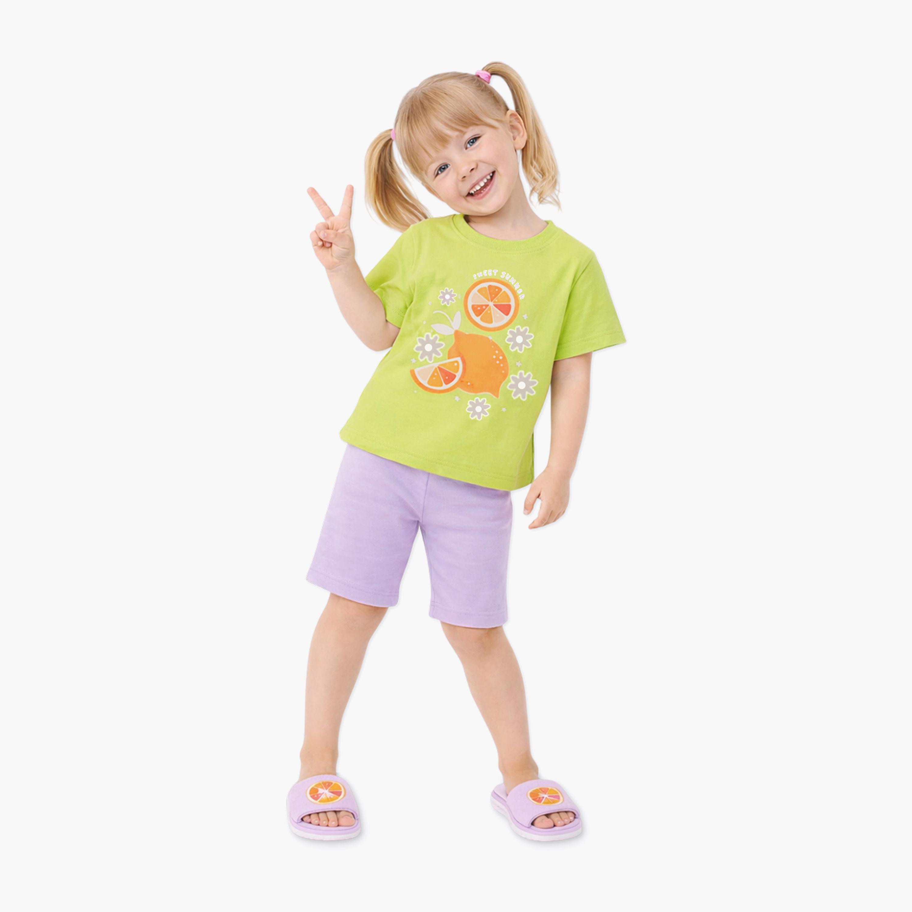 Luay Short Sleeves Lemon Graphic T-Shirt & Shorts Set-girls-clothing-setsandcoords-image-1