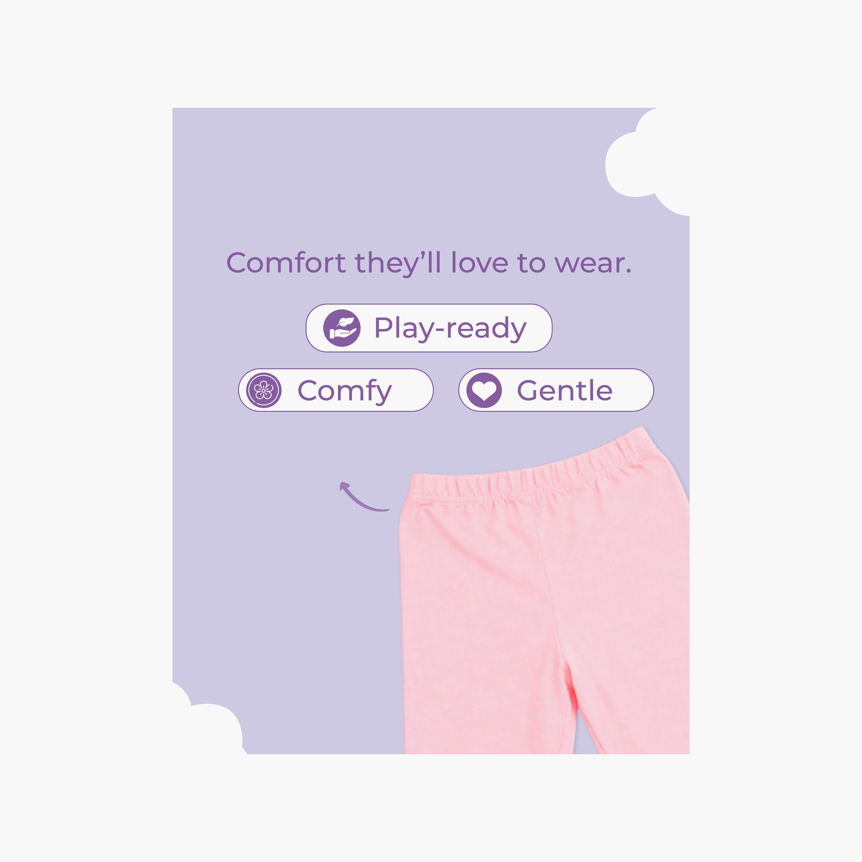 طقم تيشيرت بأكمام قصيرة بطبعة أزهار "A Nice Day" وشورت من لؤي-girls-clothing-setsandcoords-image-6