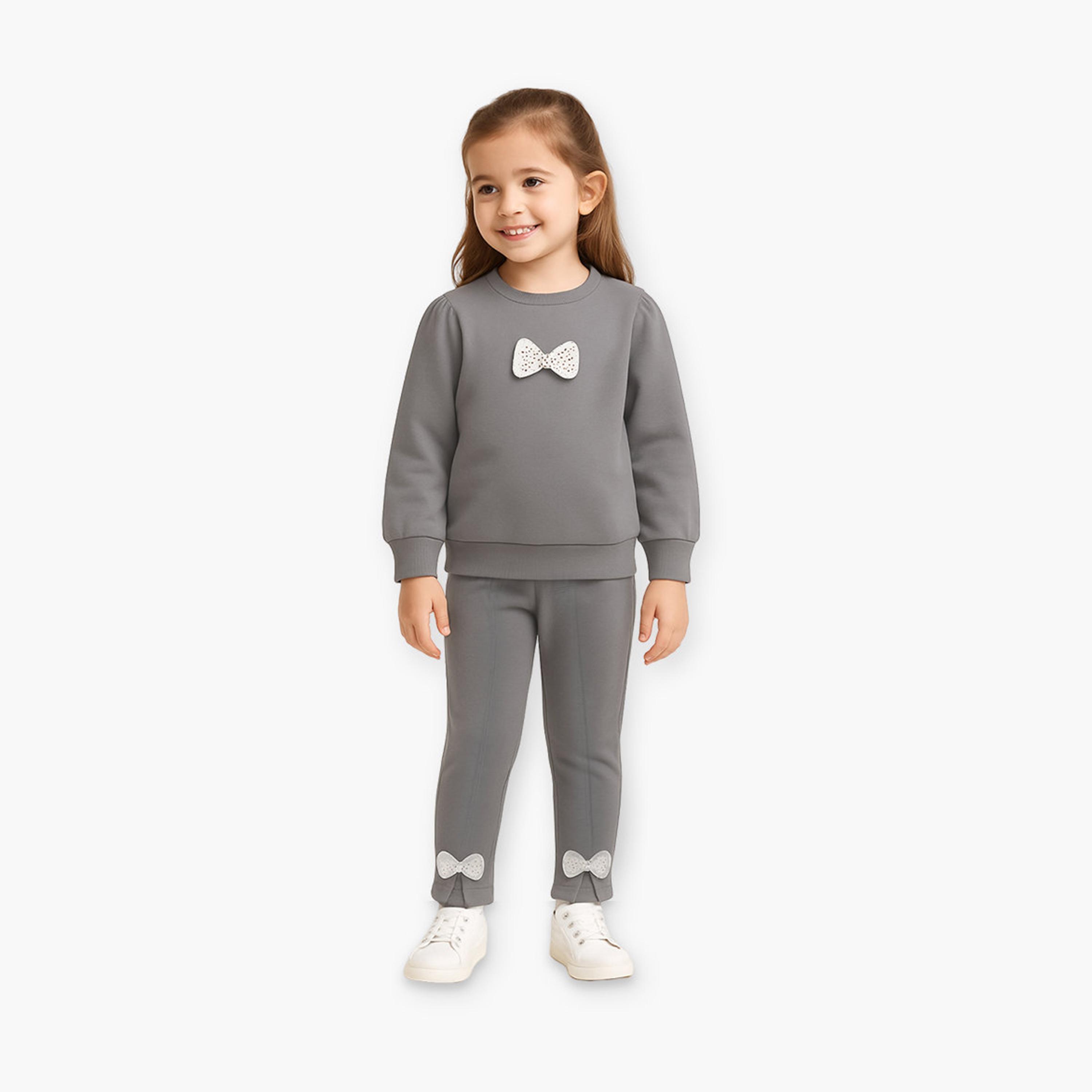 Luay Winter Wear Round Neck Swearshirt with Pants-girls-clothing-setsandcoords-image-1
