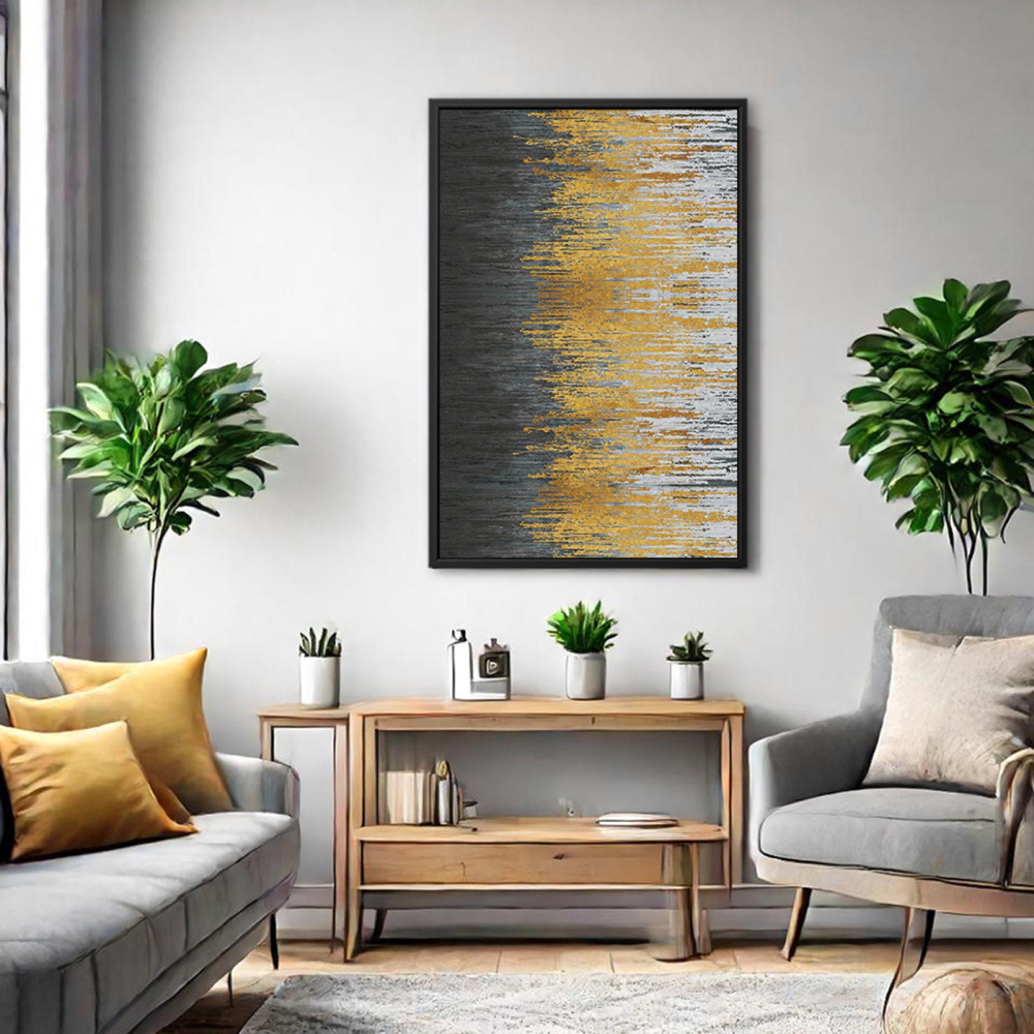 Abstract Canvas Wall Art Black Frame-household-walldecorandmirrors-wallart-image-5