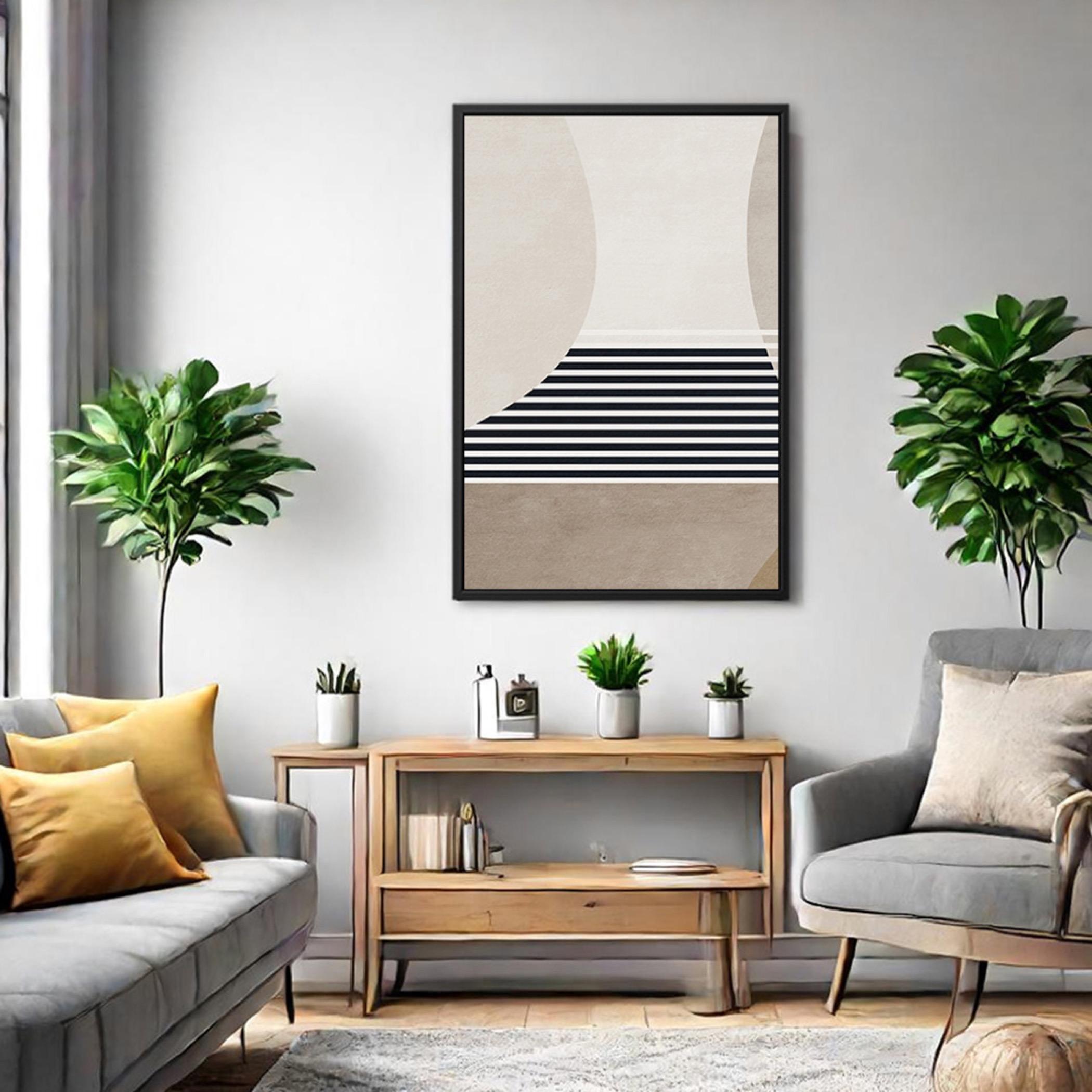 Abstract Canvas Wall Art Black Frame-household-walldecorandmirrors-wallart-image-5