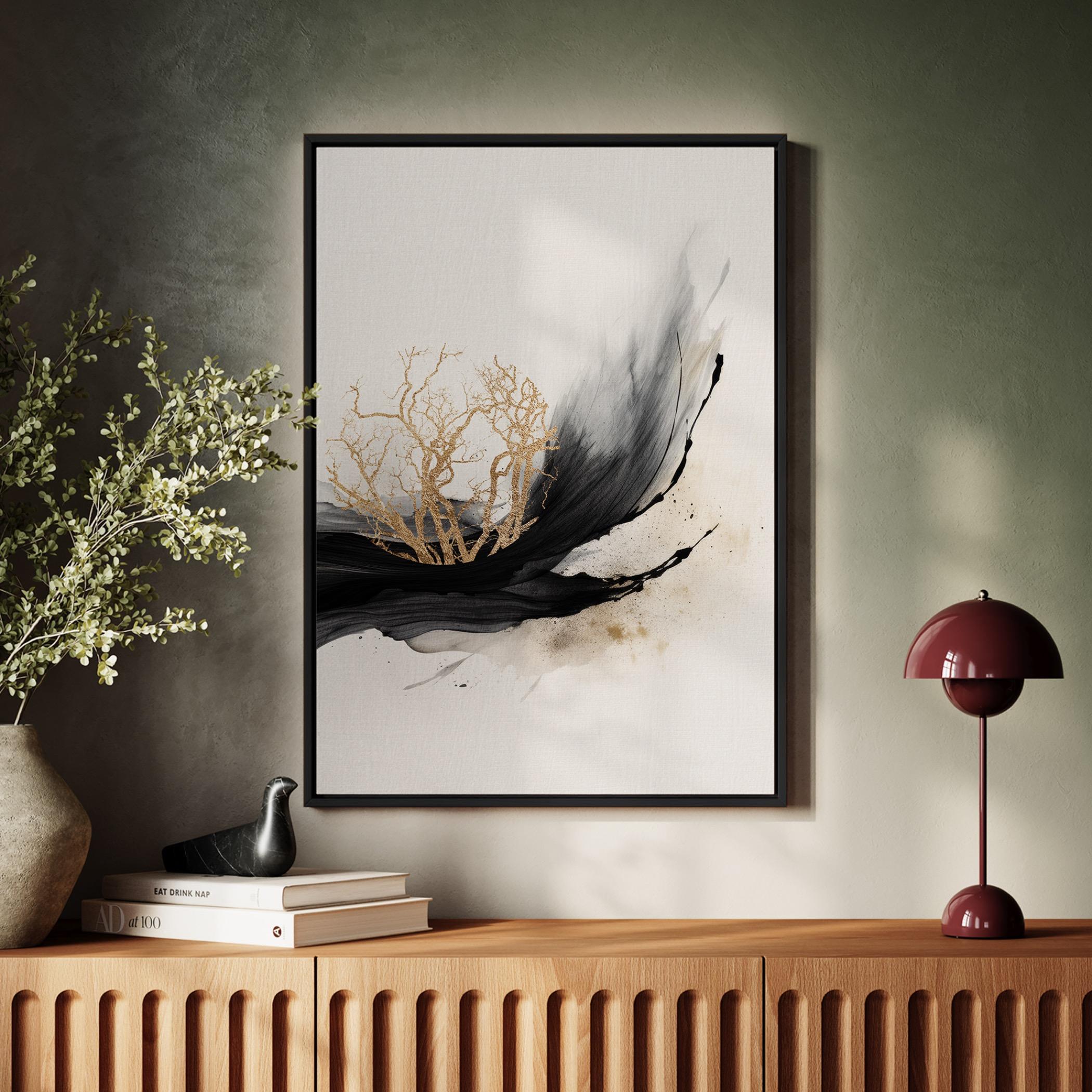 Abstract Golden Tree Canvas Art-household-walldecorandmirrors-wallart-image-2