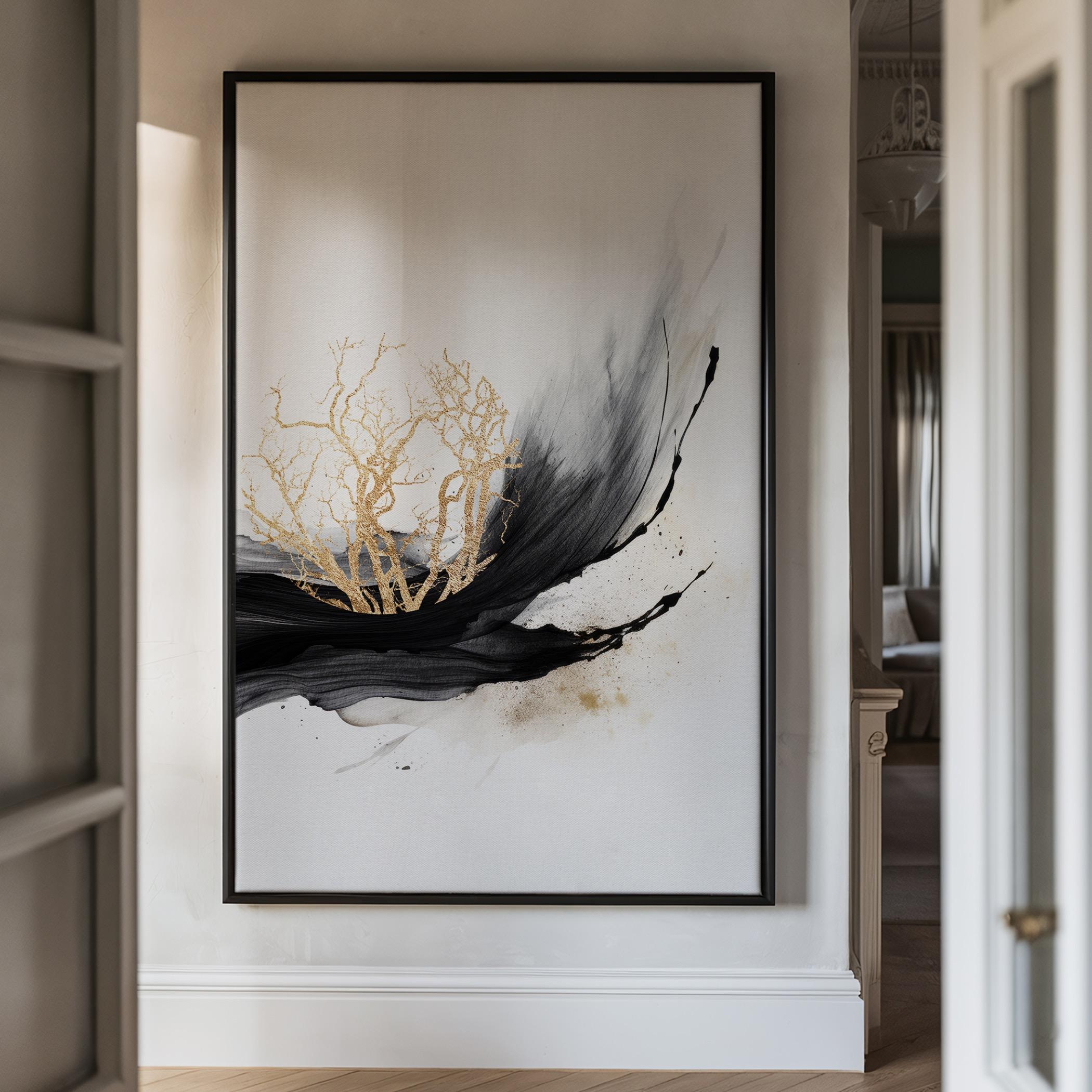 Abstract Golden Tree Canvas Art-household-walldecorandmirrors-wallart-image-3