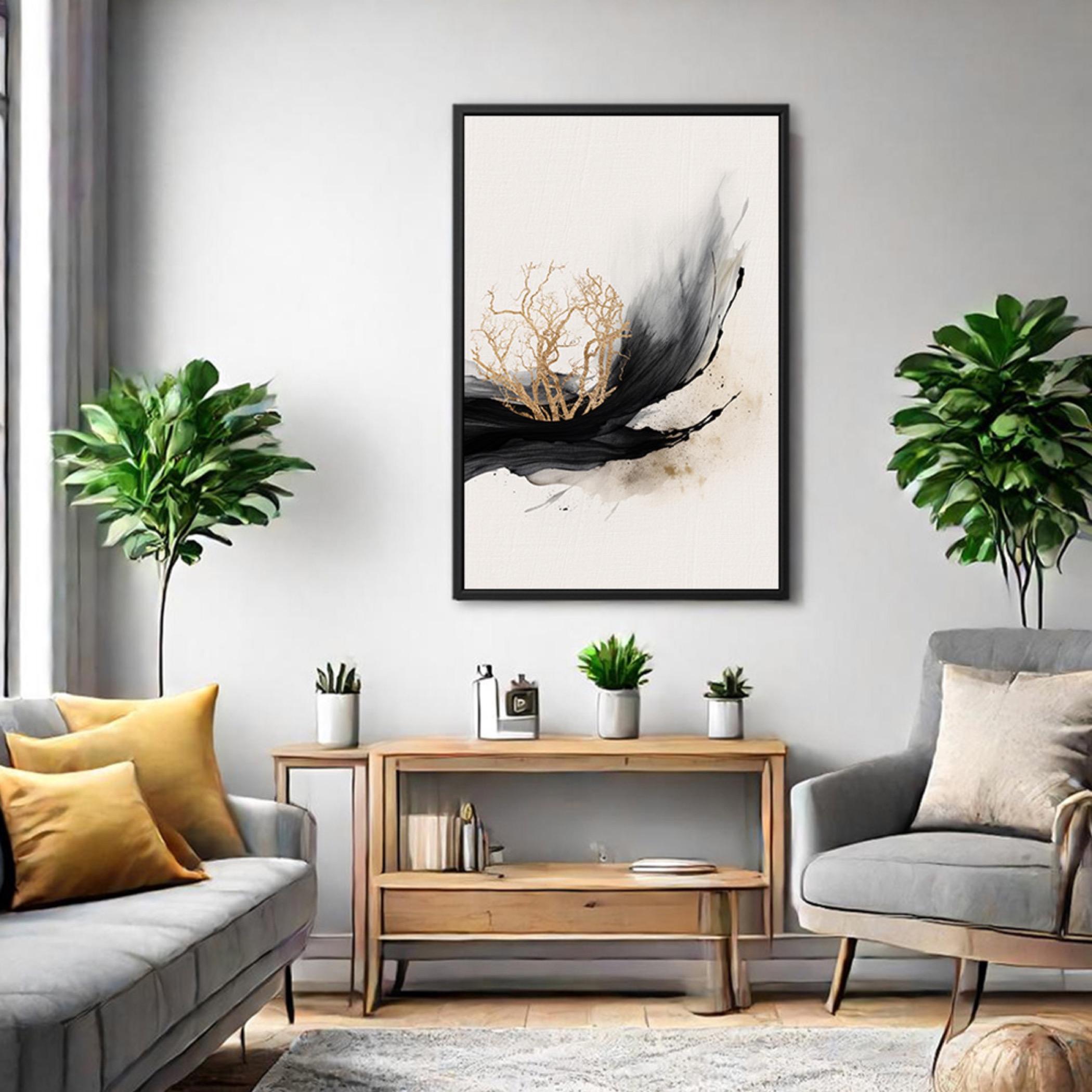 Abstract Golden Tree Canvas Art-household-walldecorandmirrors-wallart-image-5