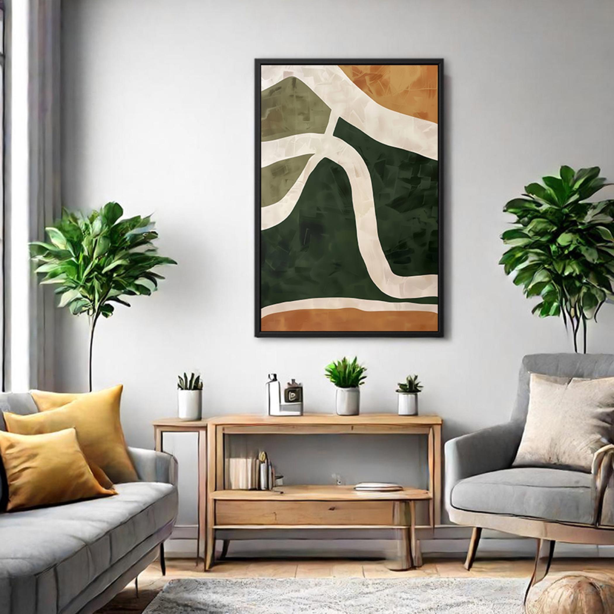 Abstract Canvas Wall Art Black Frame-household-walldecorandmirrors-wallart-image-5