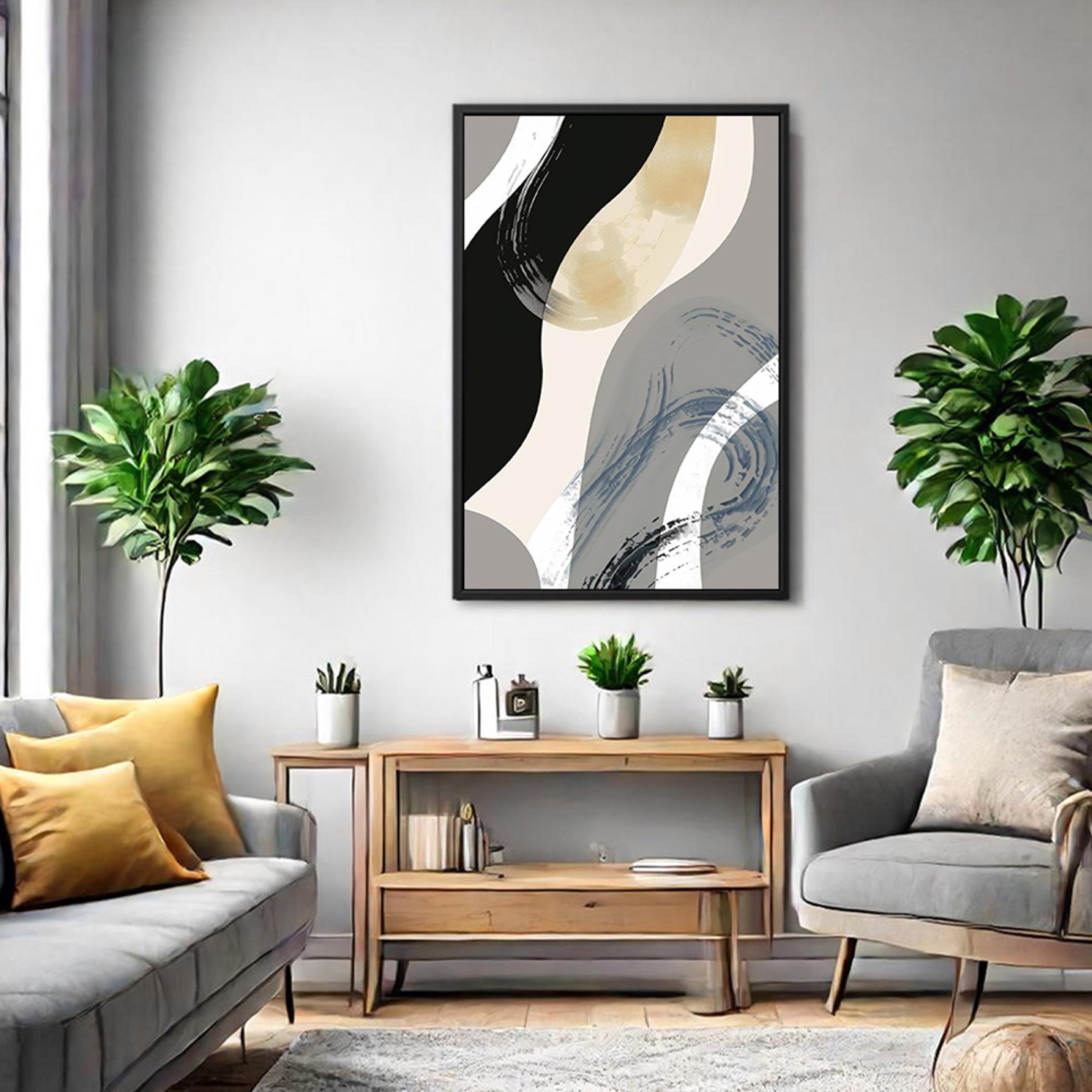 Abstract Canvas Art with Floating Frame-household-walldecorandmirrors-wallart-image-5
