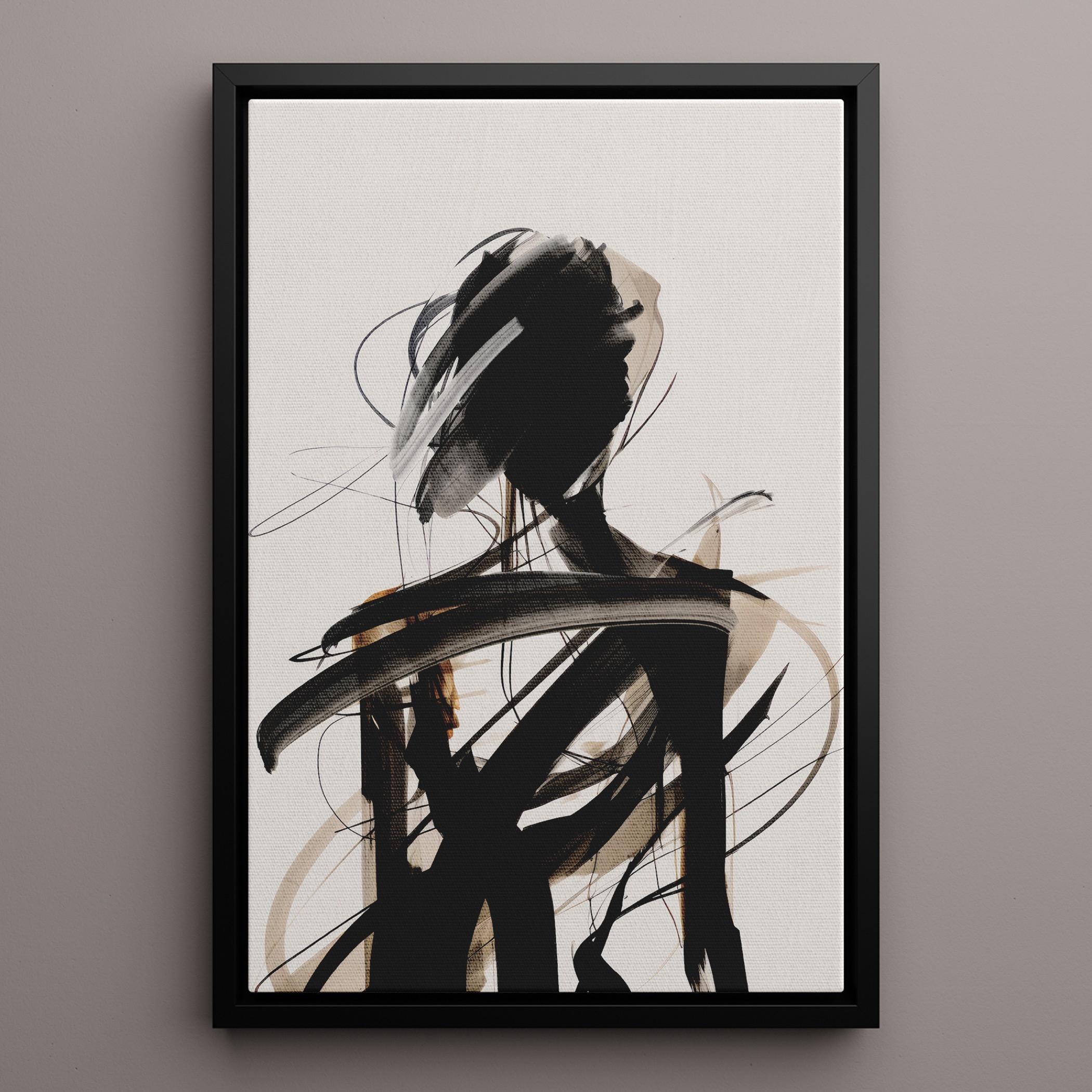 Abstract Canvas Wall Art Black Frame-household-walldecorandmirrors-wallart-image-1