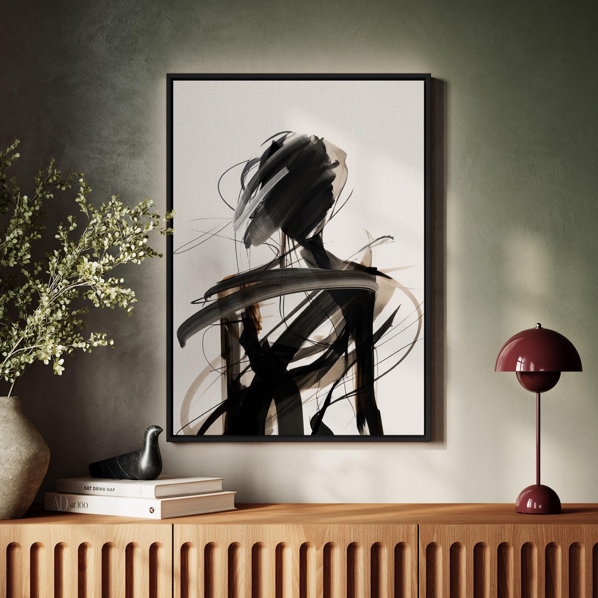 Abstract Canvas Wall Art Black Frame-household-walldecorandmirrors-wallart-image-2