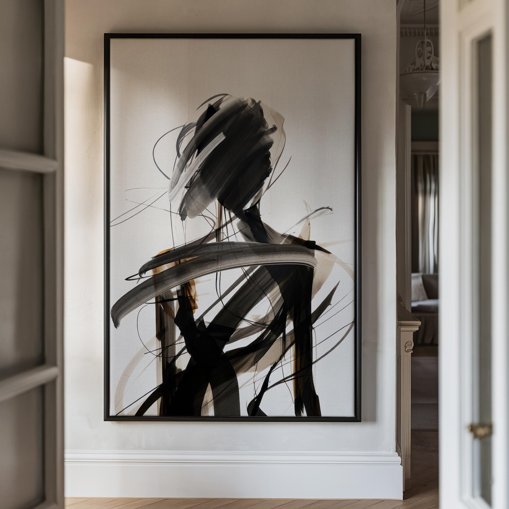 Abstract Canvas Wall Art Black Frame-household-walldecorandmirrors-wallart-image-3