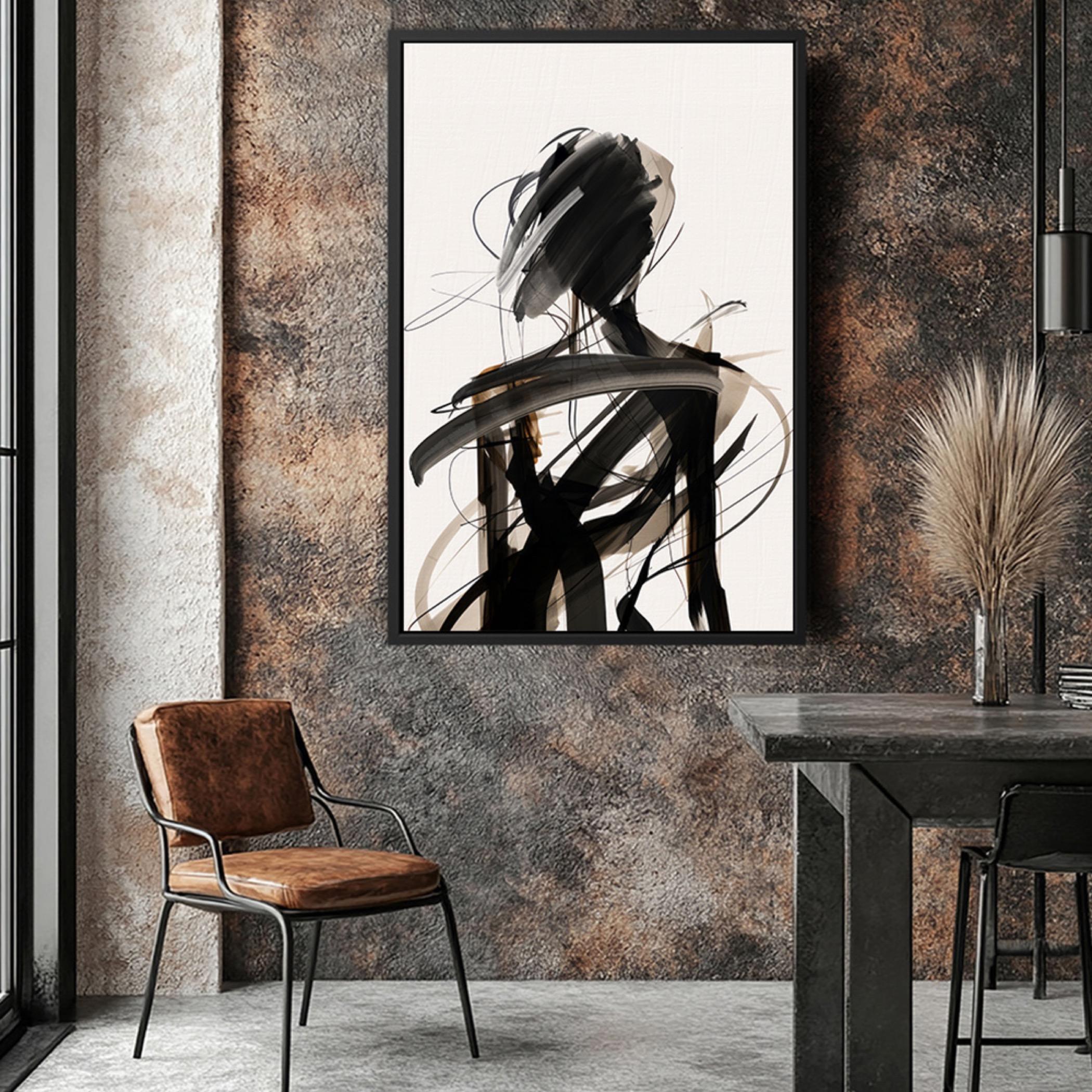 Abstract Canvas Wall Art Black Frame-household-walldecorandmirrors-wallart-image-4