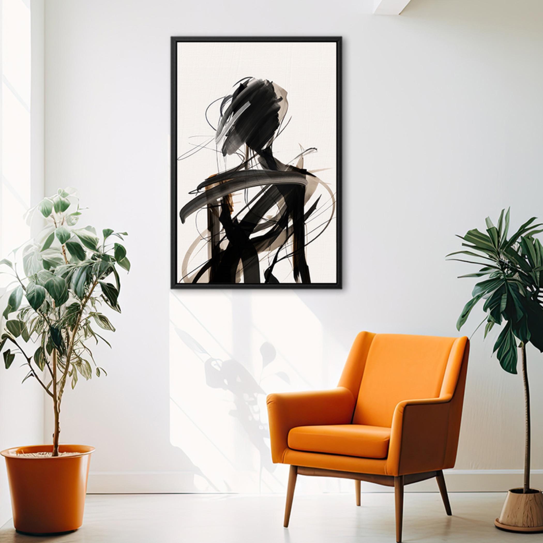Abstract Canvas Wall Art Black Frame-household-walldecorandmirrors-wallart-image-6