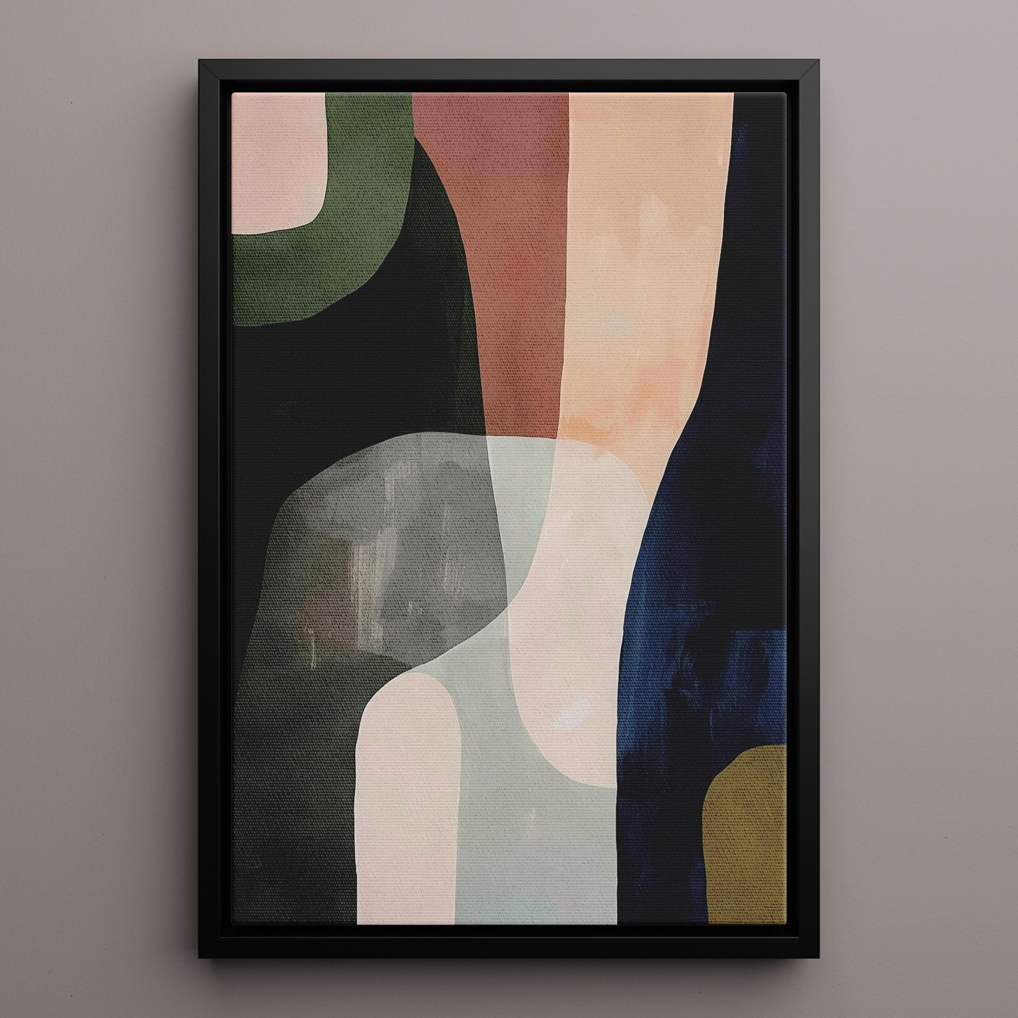 Abstract Canvas Wall Art Black Frame-household-walldecorandmirrors-wallart-image-1
