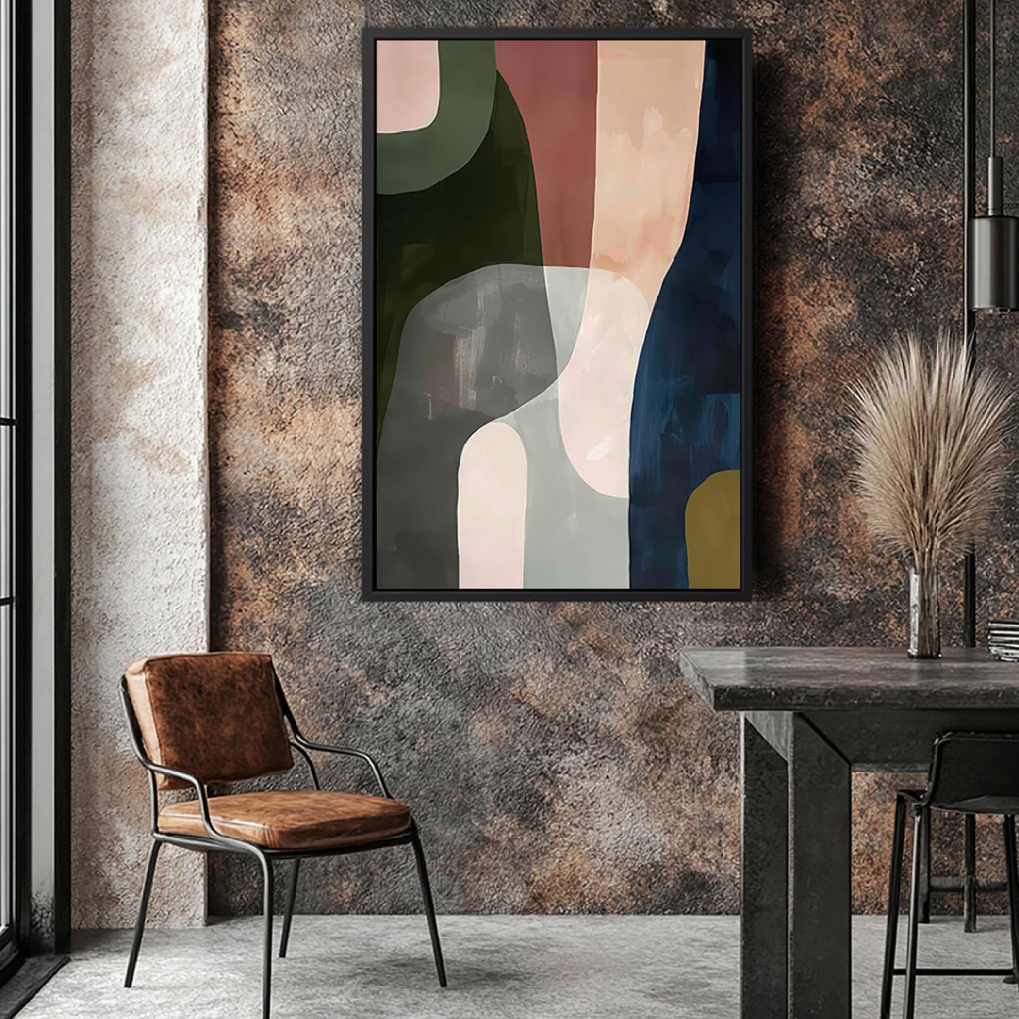 Abstract Canvas Wall Art Black Frame-household-walldecorandmirrors-wallart-image-4