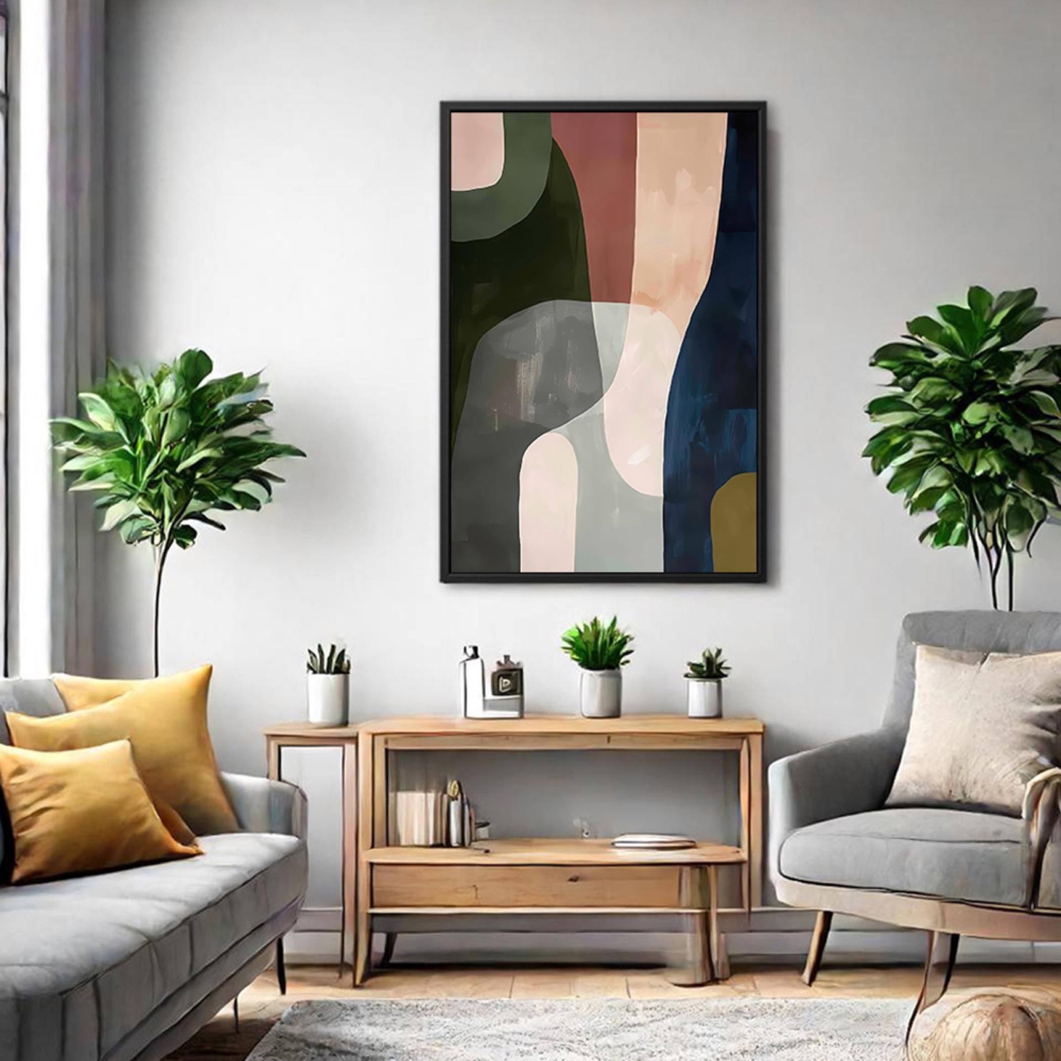 Abstract Canvas Wall Art Black Frame-household-walldecorandmirrors-wallart-image-5