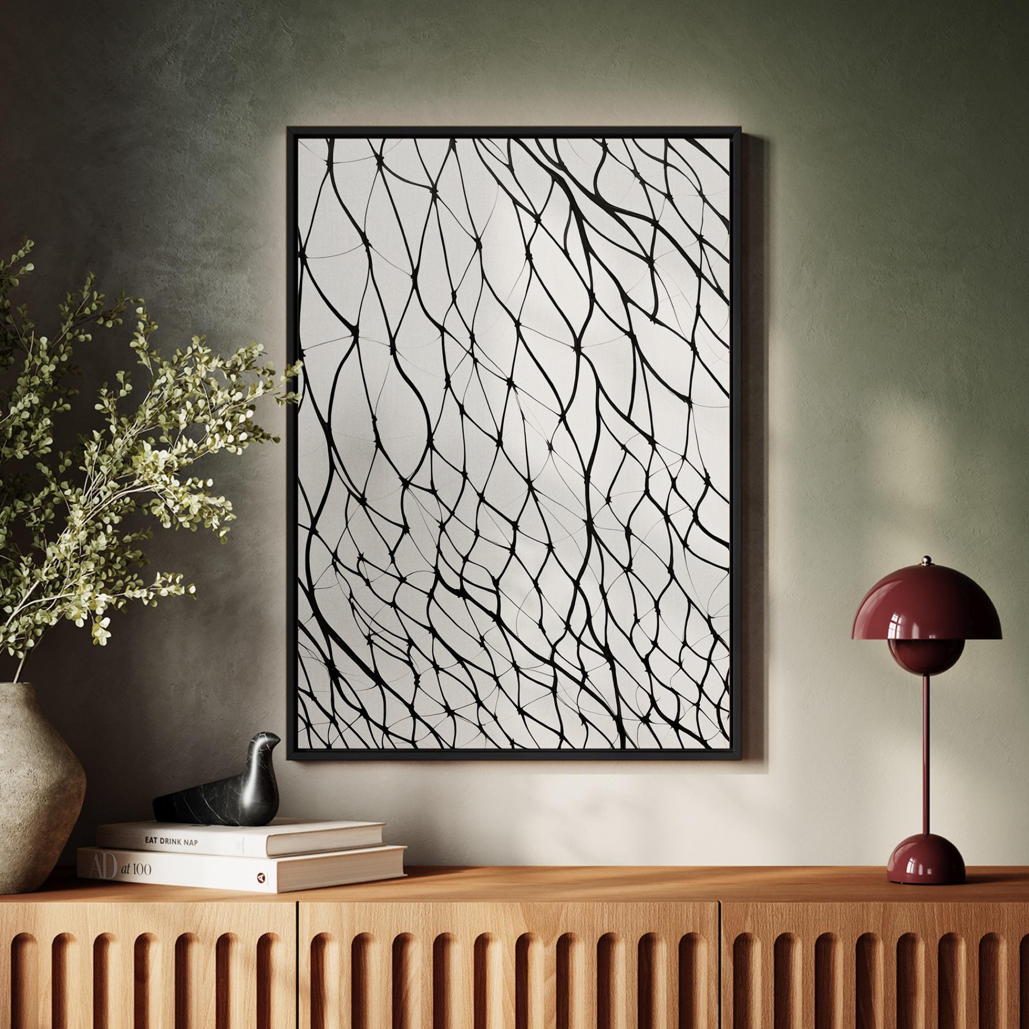 Abstract Net Design Framed Canvas Art-household-walldecorandmirrors-wallart-image-2