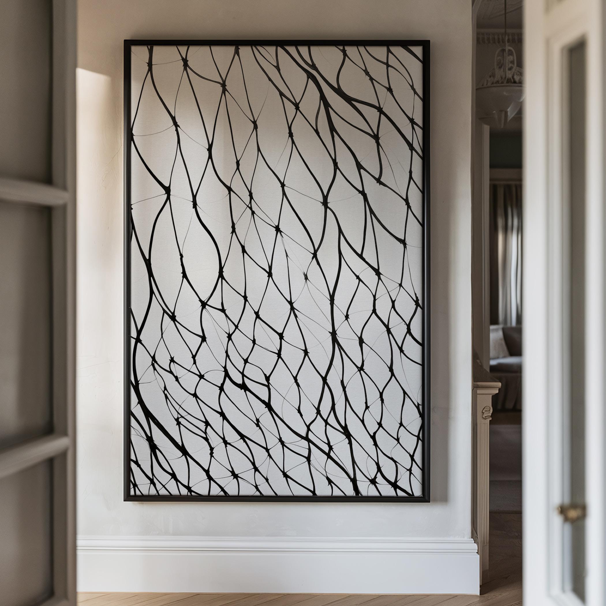 Abstract Net Design Framed Canvas Art-household-walldecorandmirrors-wallart-image-3