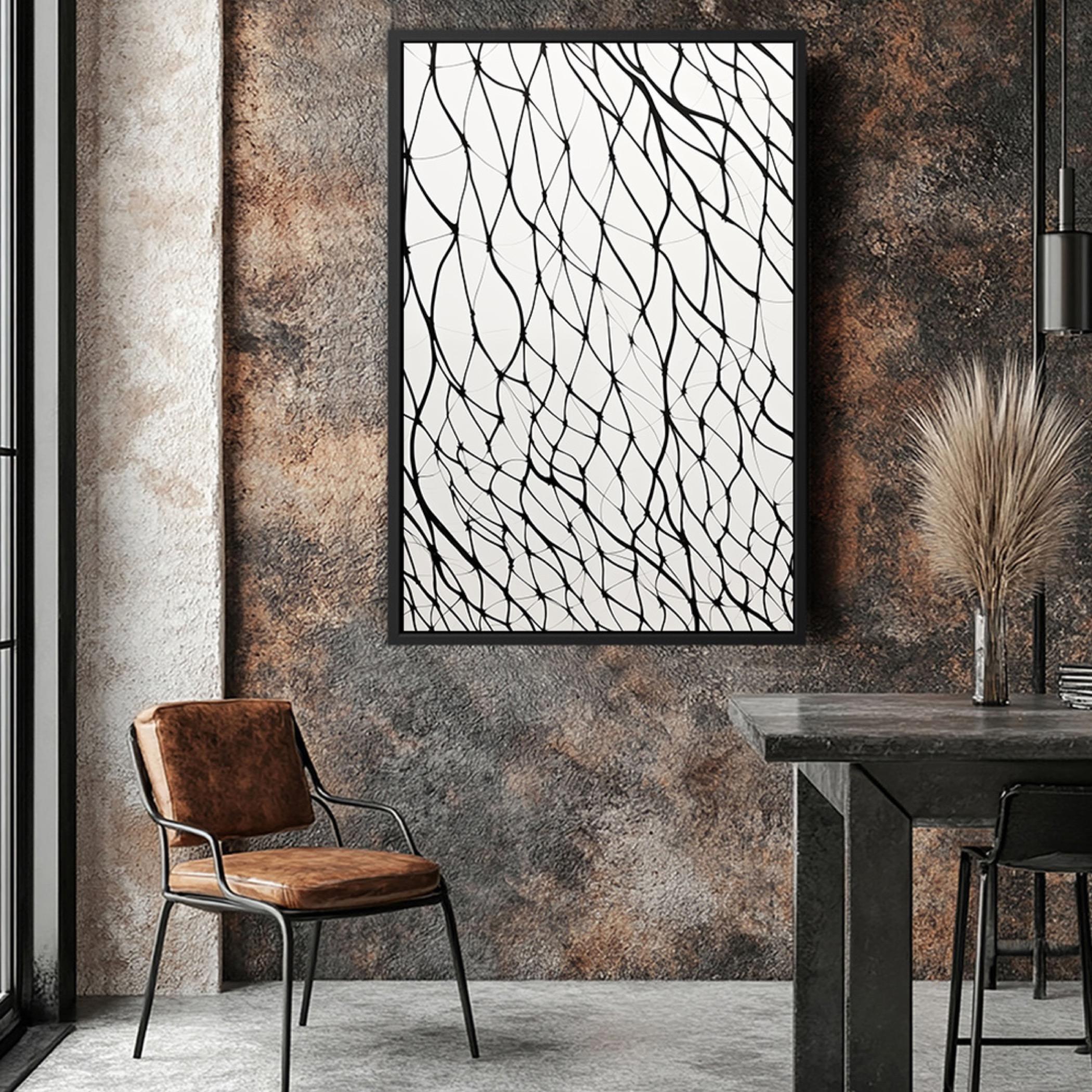 Abstract Net Design Framed Canvas Art-household-walldecorandmirrors-wallart-image-4
