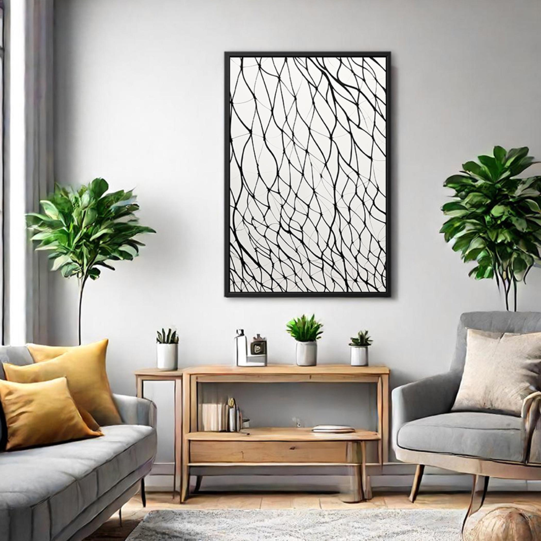 Abstract Net Design Framed Canvas Art-household-walldecorandmirrors-wallart-image-5