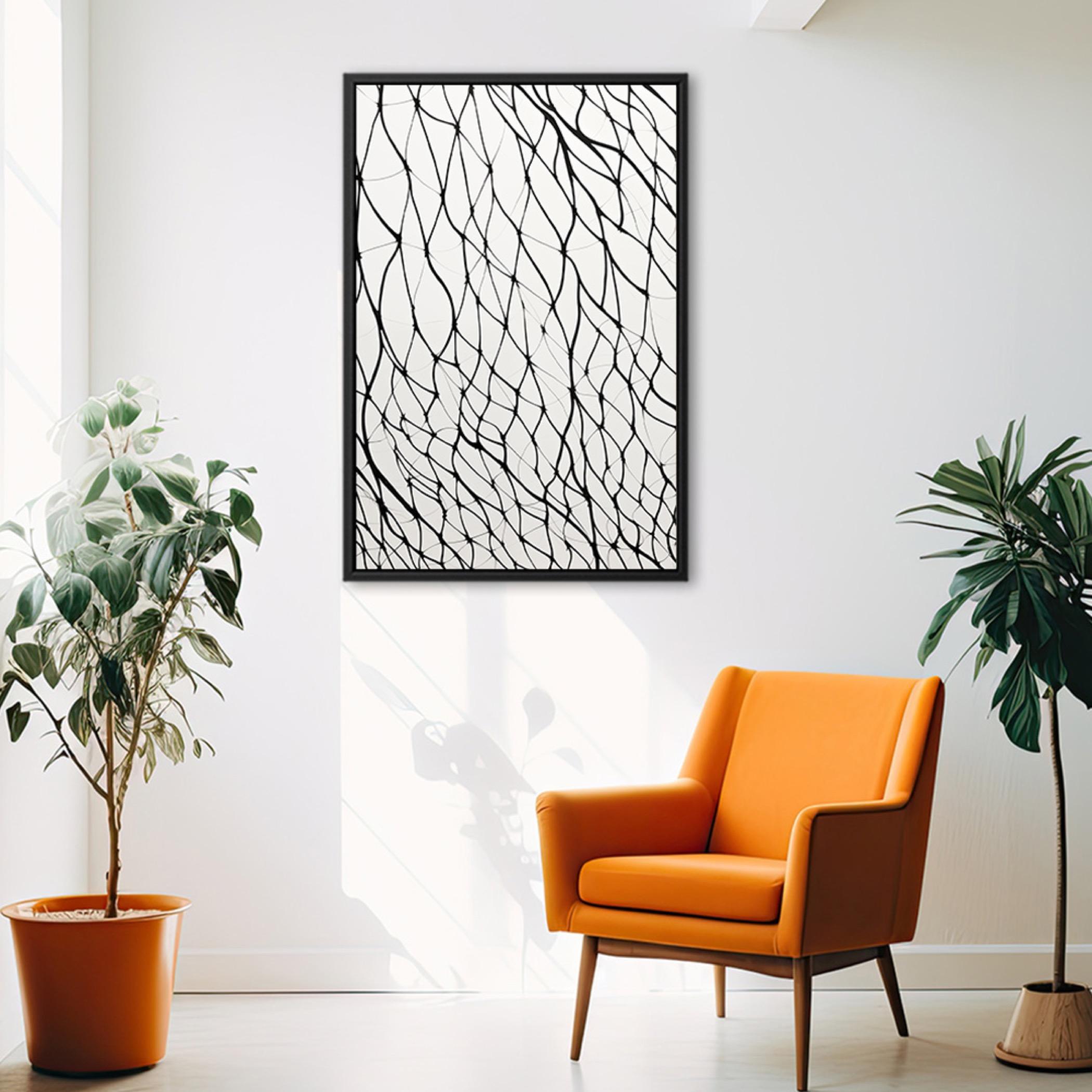 Abstract Net Design Framed Canvas Art-household-walldecorandmirrors-wallart-image-6