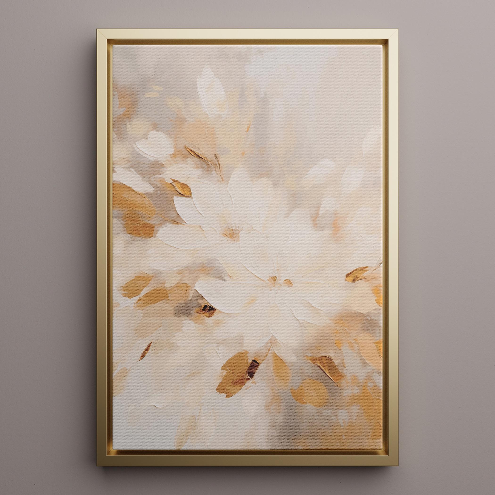 Floral Canvas Wall Art Gold Frame-household-walldecorandmirrors-wallart-image-1
