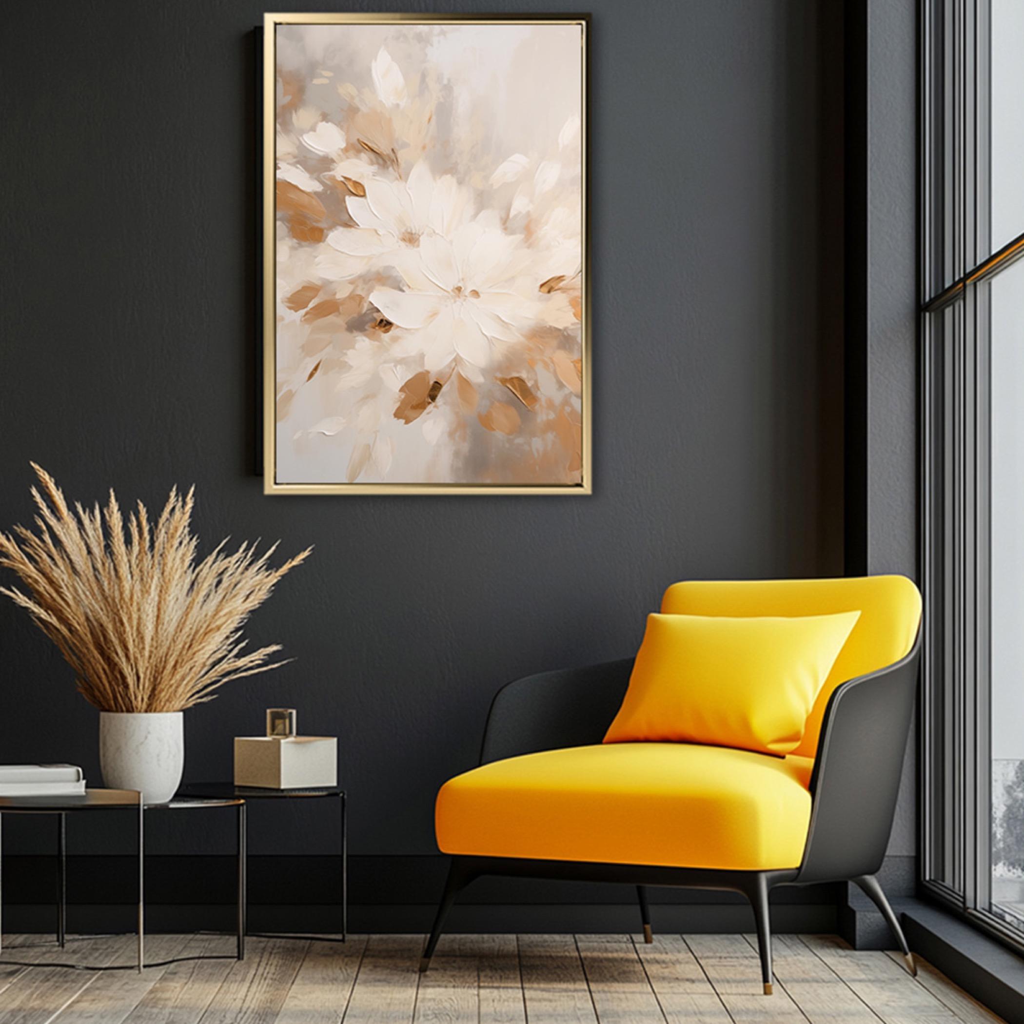 Floral Canvas Wall Art Gold Frame-household-walldecorandmirrors-wallart-image-3