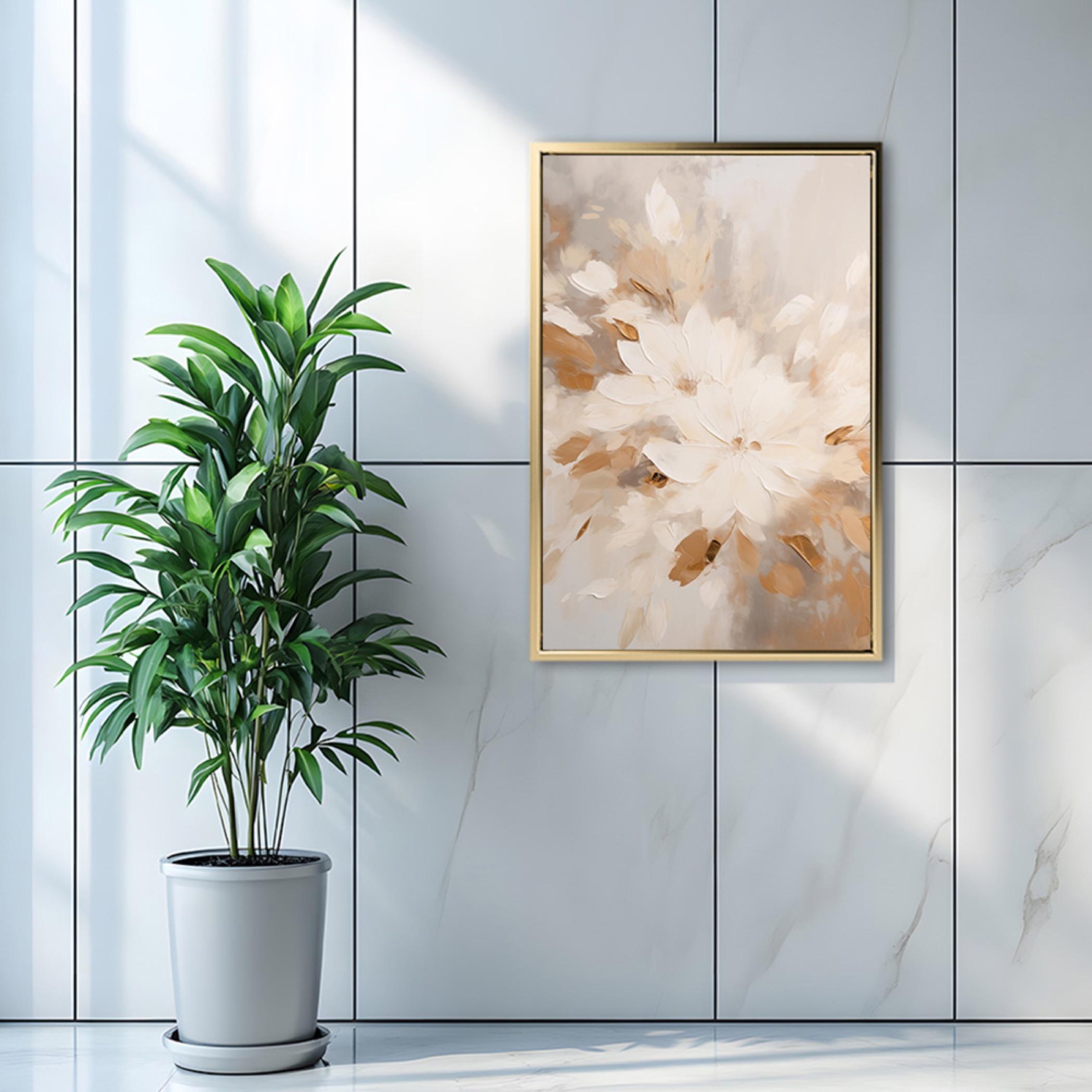 Floral Canvas Wall Art Gold Frame-household-walldecorandmirrors-wallart-image-4