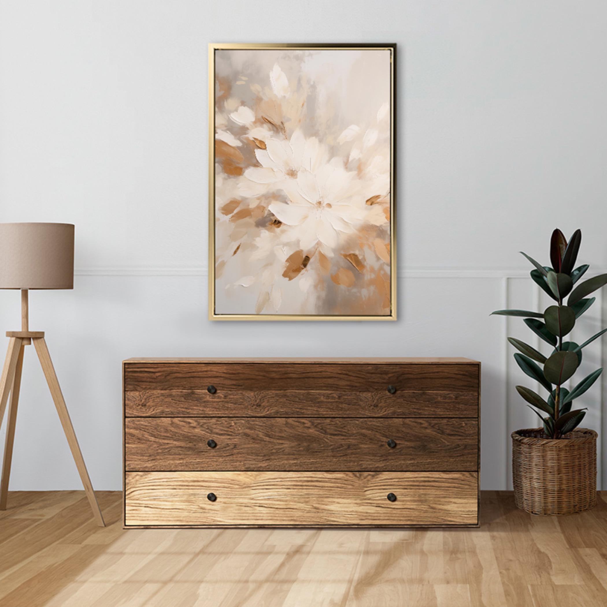 Floral Canvas Wall Art Gold Frame-household-walldecorandmirrors-wallart-image-5