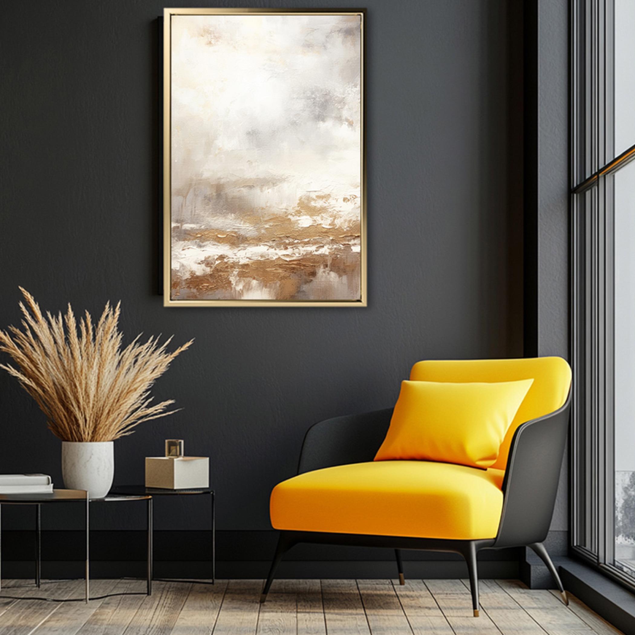 Abstract Canvas Art Gold Floating Frame-household-walldecorandmirrors-wallart-image-3