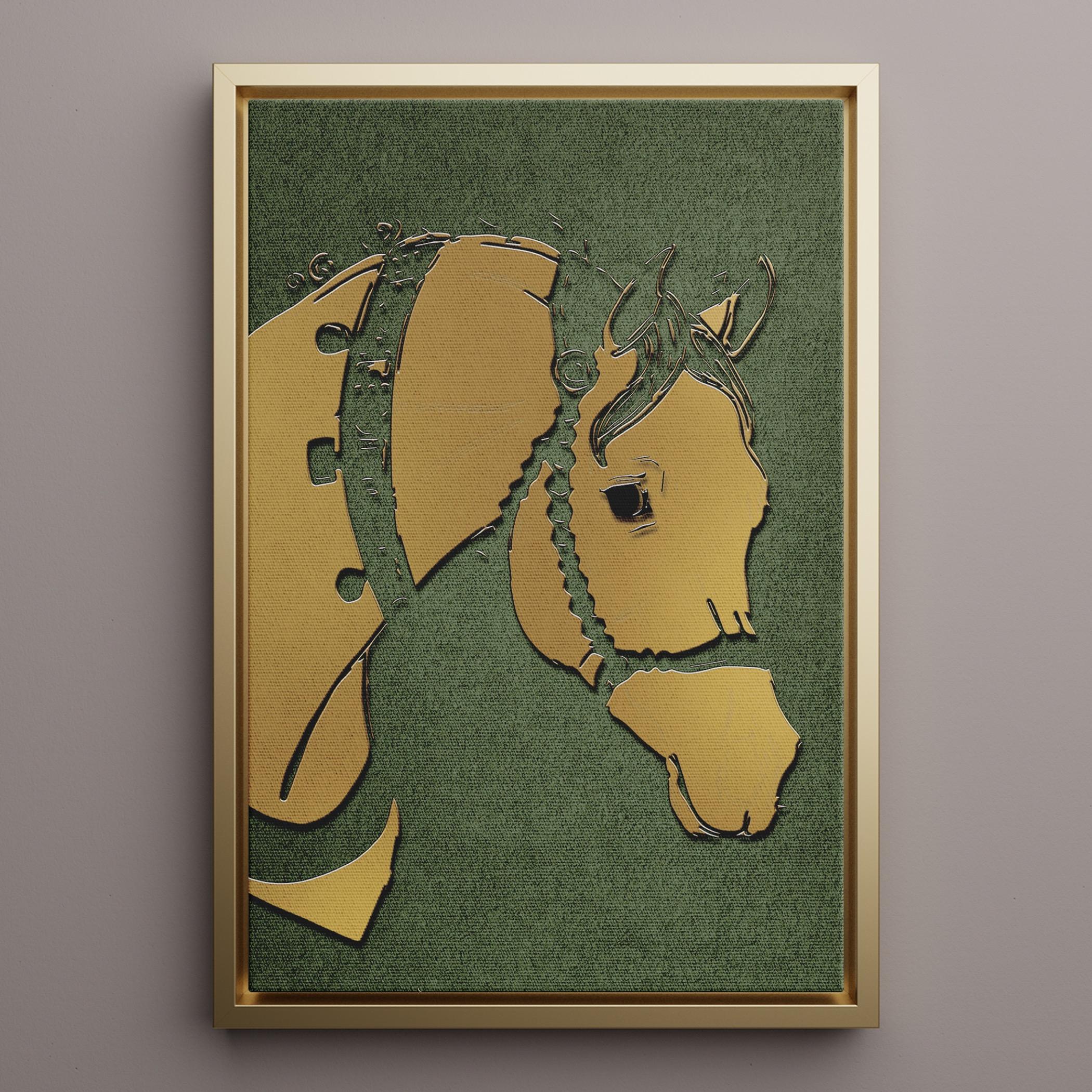 Golden Horse Canvas Wall Art-household-walldecorandmirrors-wallart-image-1