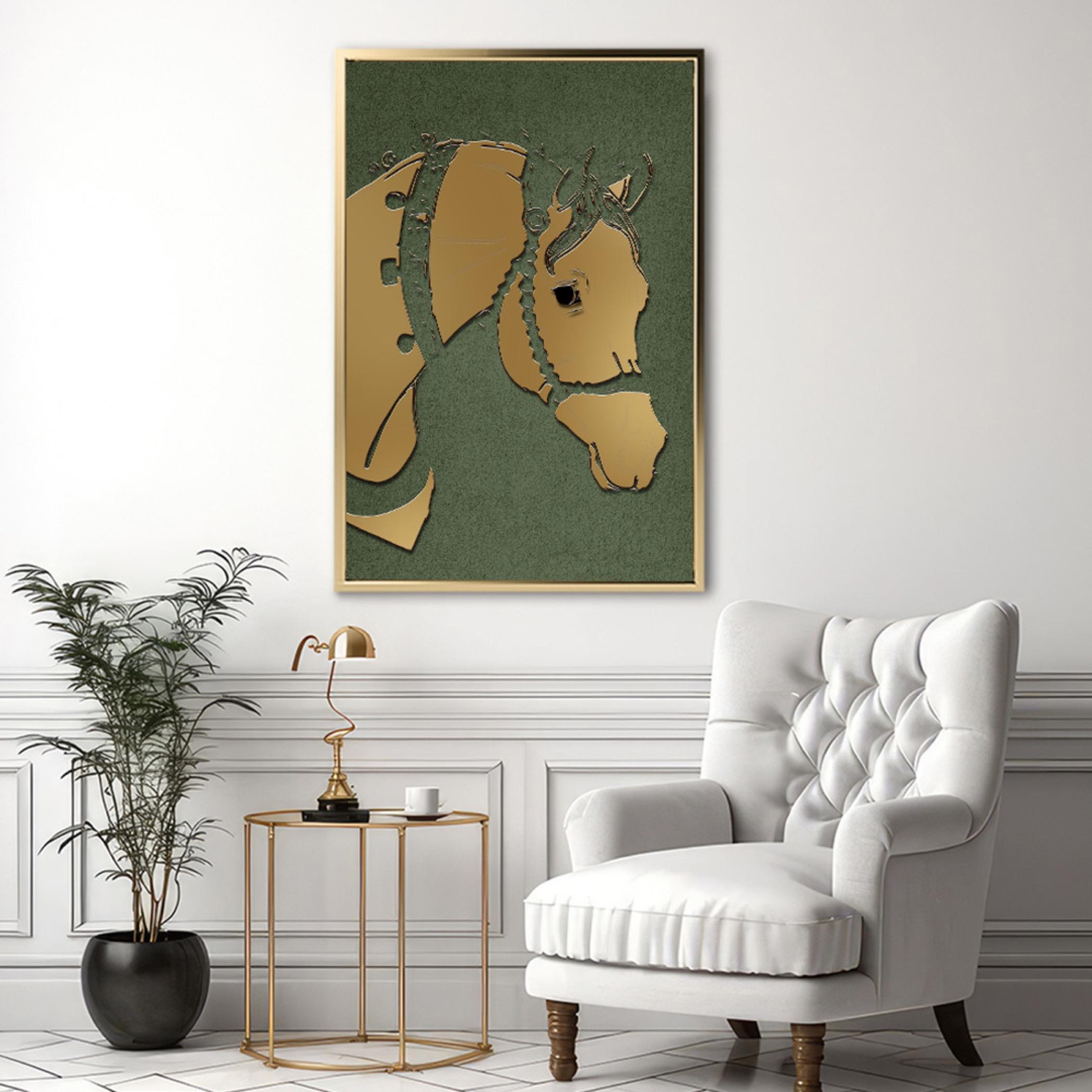 Golden Horse Canvas Wall Art-household-walldecorandmirrors-wallart-image-2