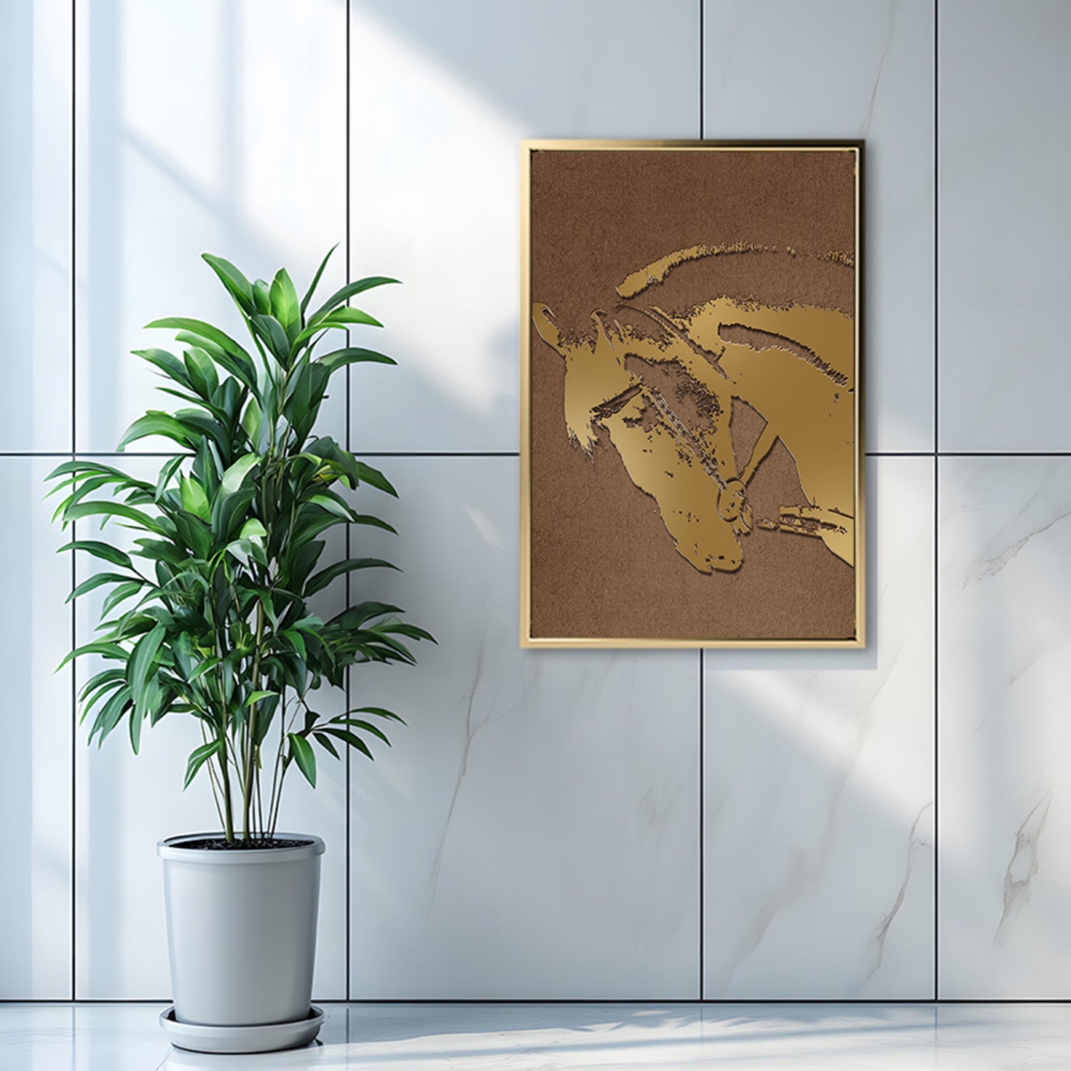 Golden Horse Abstract Canvas Art-household-walldecorandmirrors-wallart-image-4