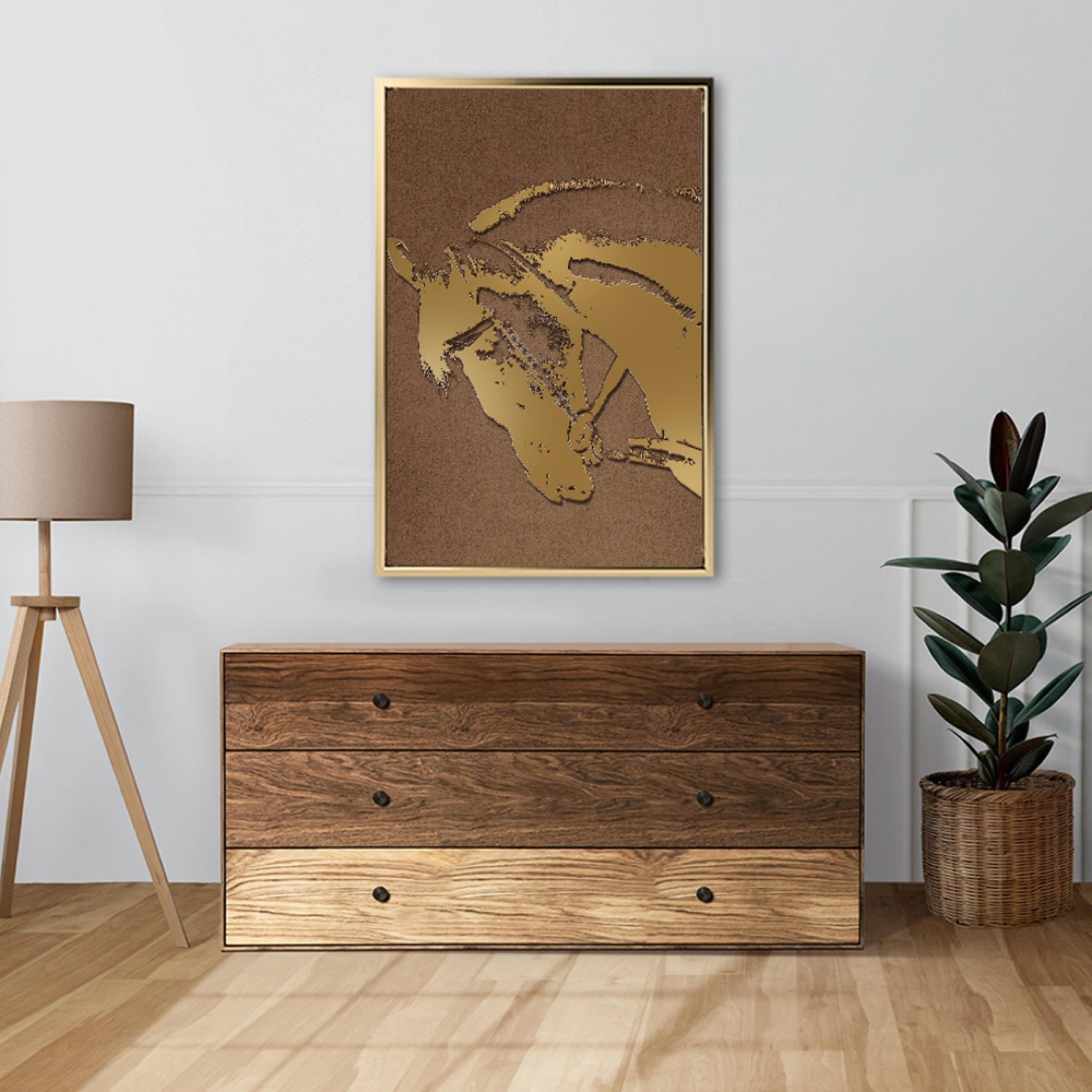 Golden Horse Abstract Canvas Art-household-walldecorandmirrors-wallart-image-5