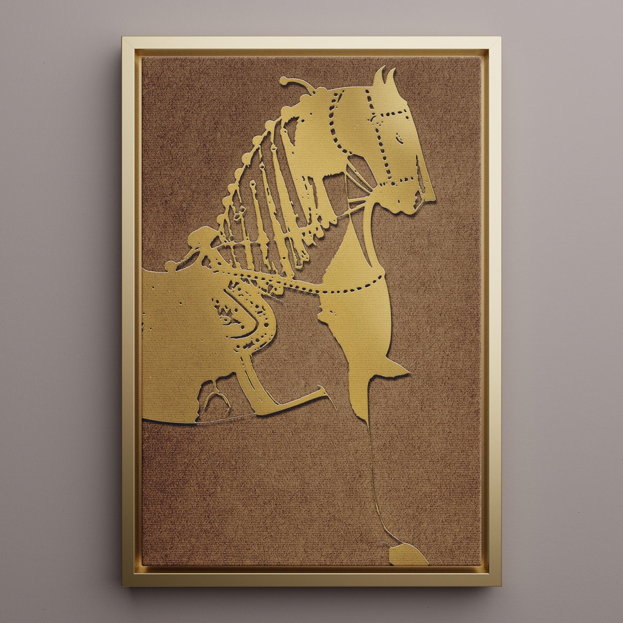 Golden Horse Canvas Wall Art-household-walldecorandmirrors-wallart-image-1