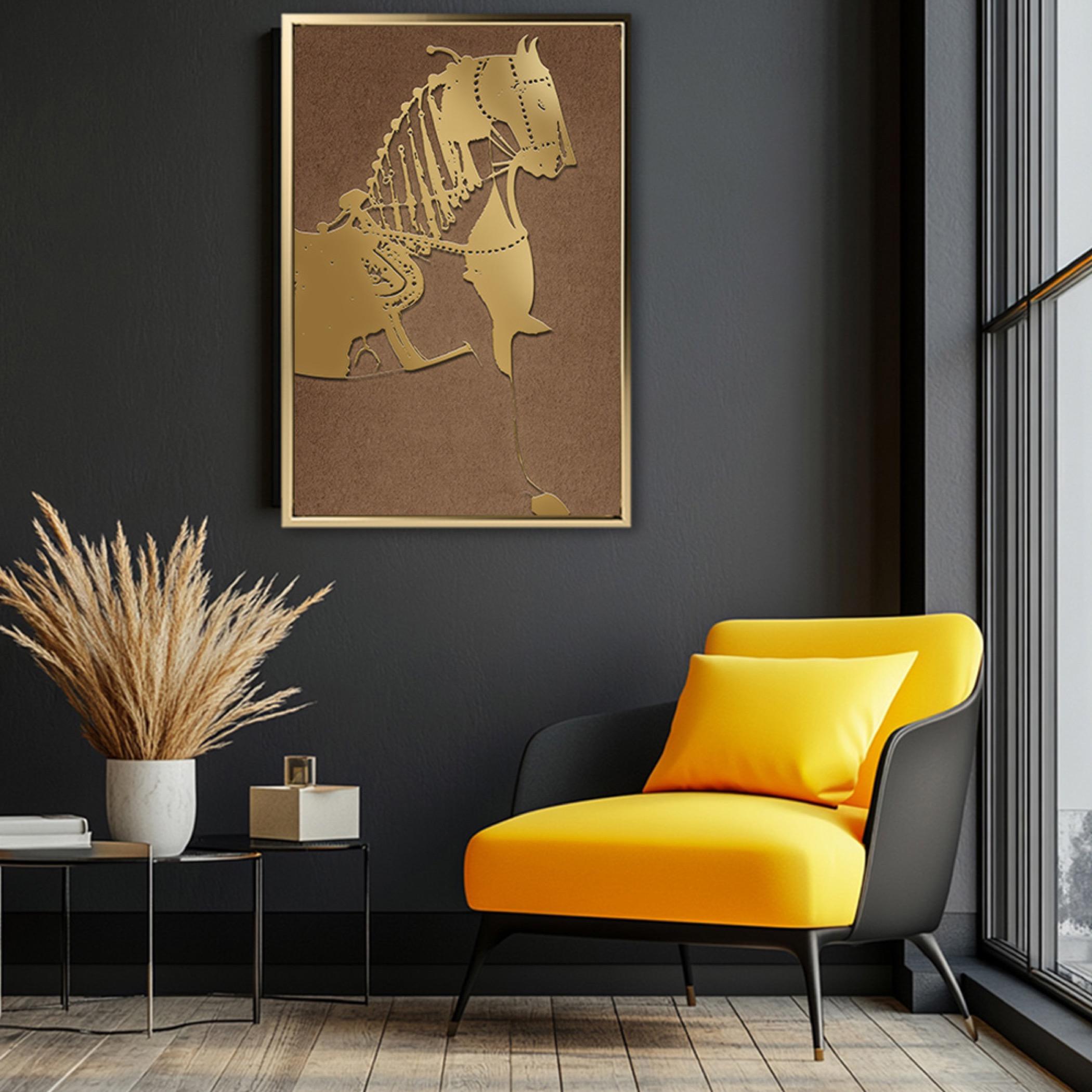 Golden Horse Canvas Wall Art-household-walldecorandmirrors-wallart-image-3