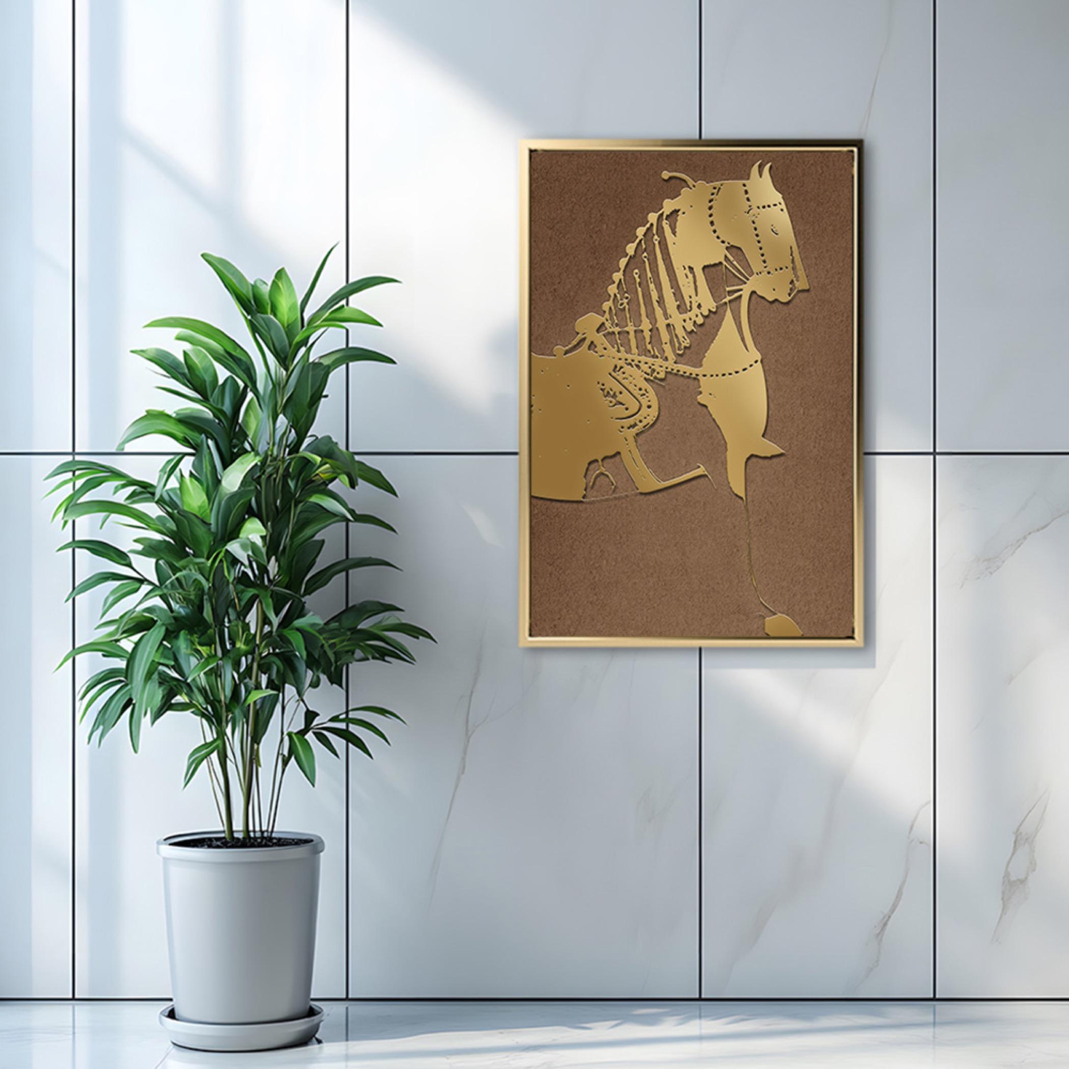 Golden Horse Canvas Wall Art-household-walldecorandmirrors-wallart-image-4