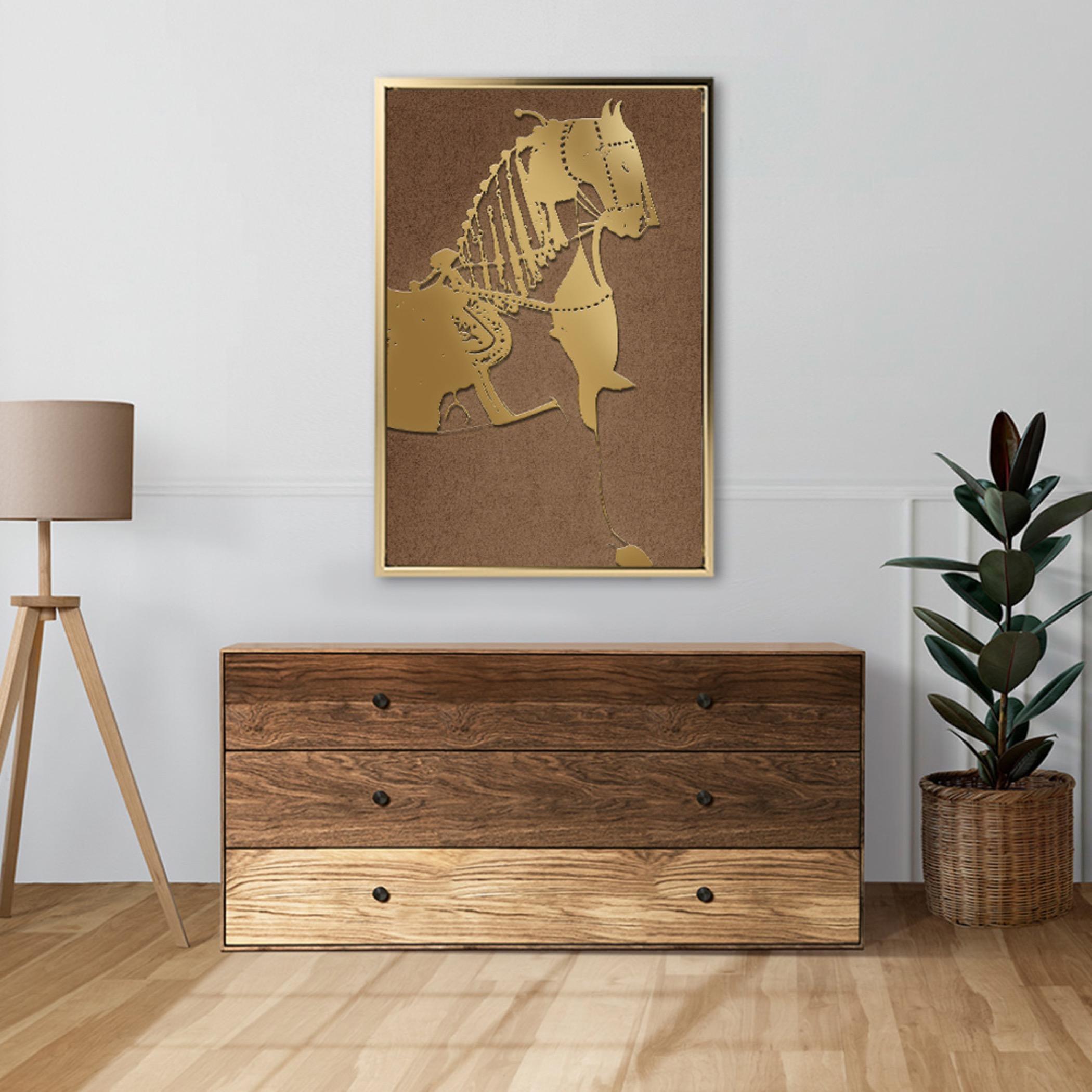 Golden Horse Canvas Wall Art-household-walldecorandmirrors-wallart-image-5