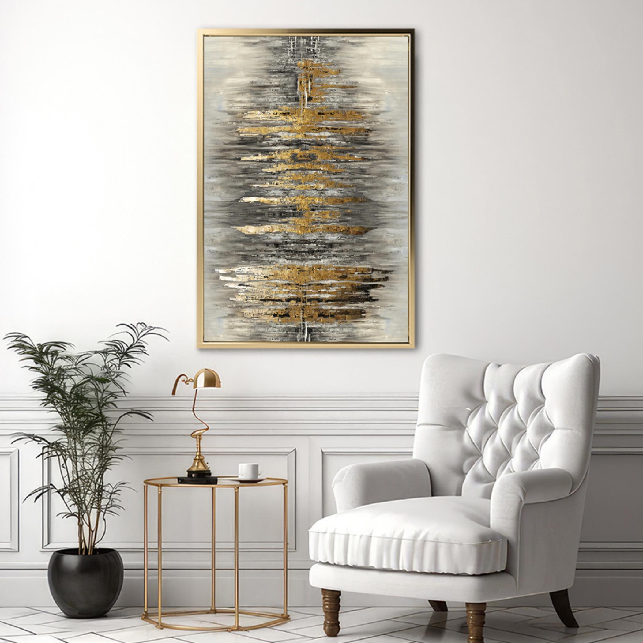 Abstract Canvas Wall Art Gold Frame-household-walldecorandmirrors-wallart-image-2